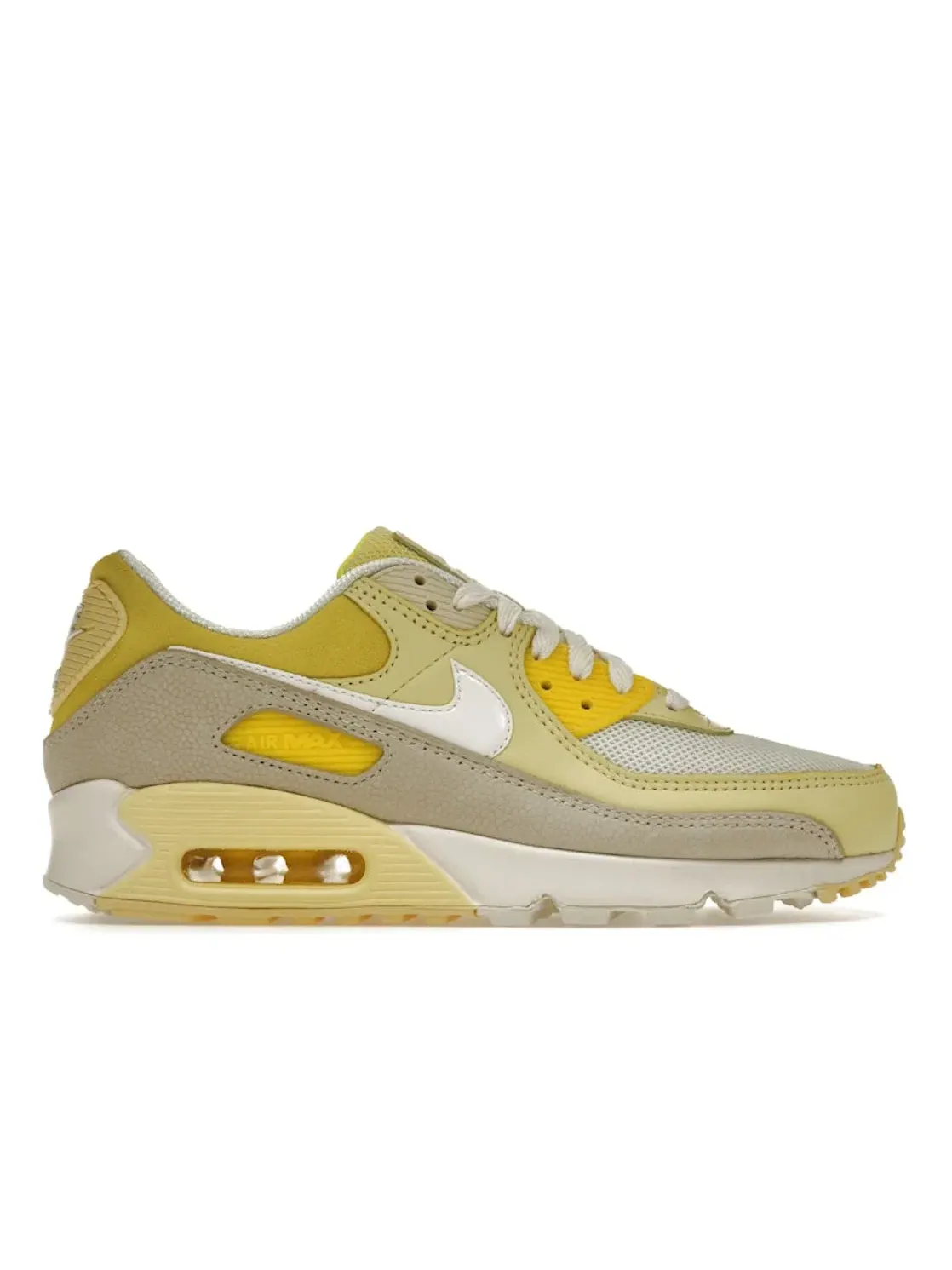 Женские кроссовки с лимонным акцентом Nike Air Max 90, Lemon/Sail-Bone — изображение 1 из 4