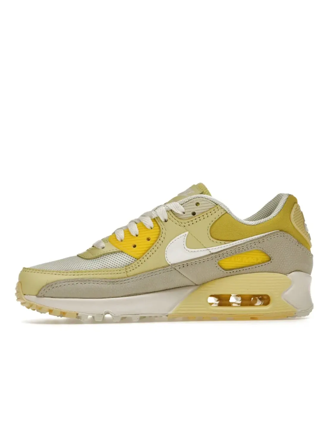 Женские кроссовки с лимонным акцентом Nike Air Max 90, Lemon/Sail-Bone — изображение 3 из 4