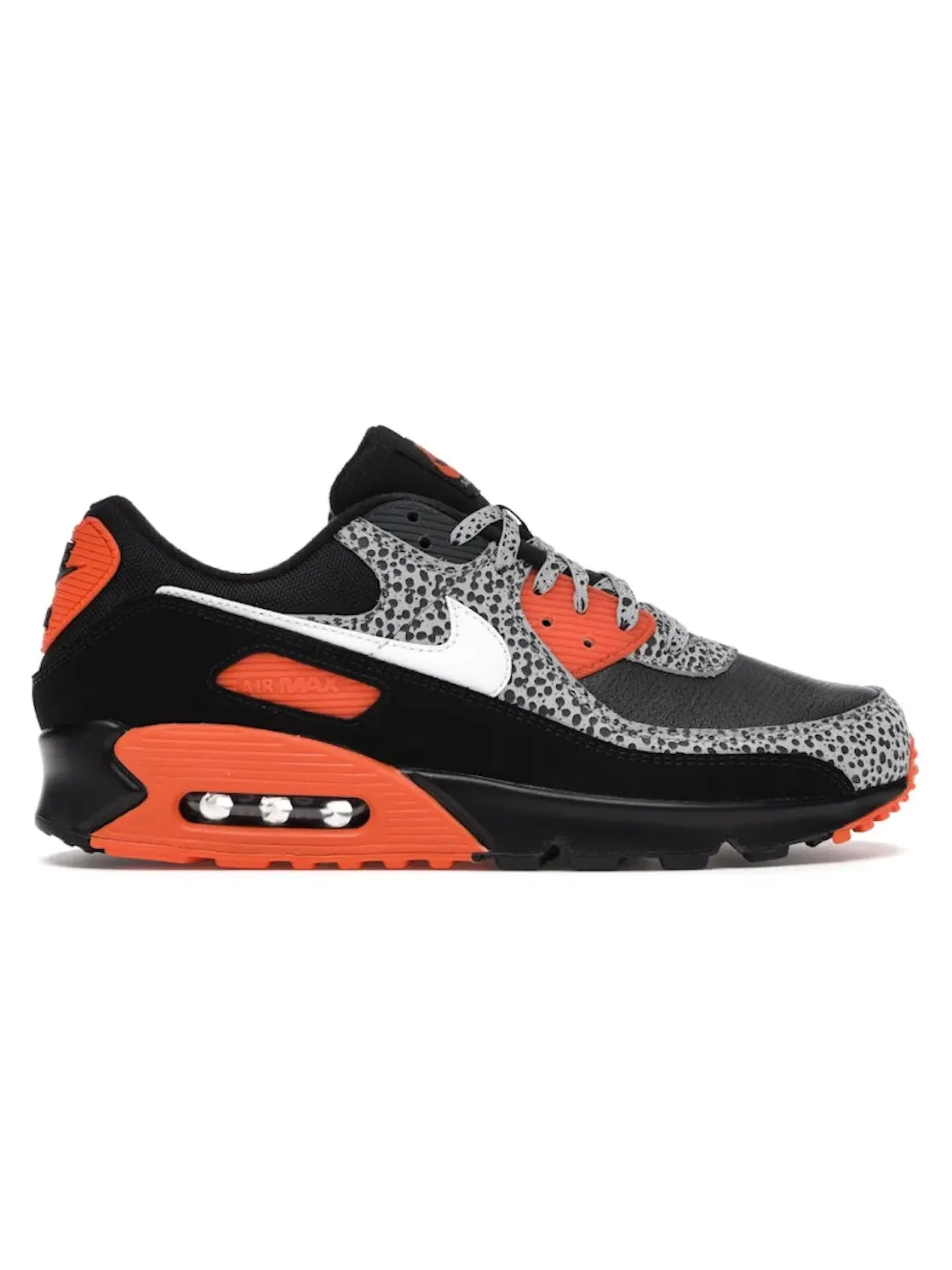 Мужские кроссовки Lifestyle с принтом Safari Nike Air Max 90 — изображение 1 из 4, черный/оранжевый-белый