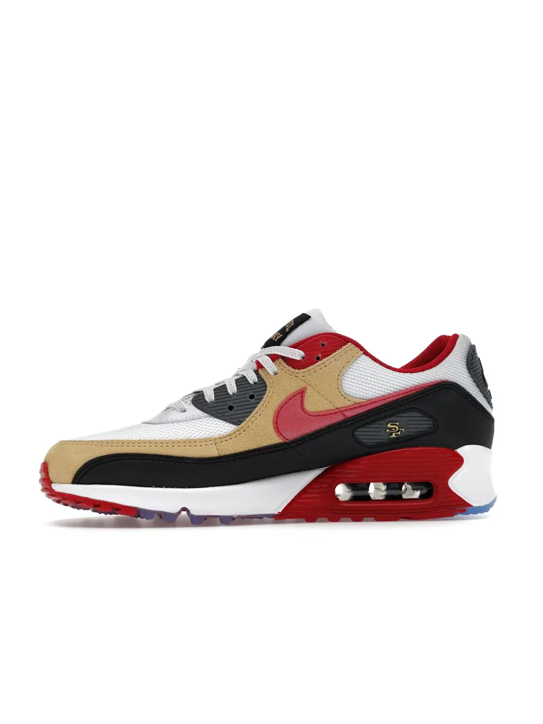 Мужские кроссовки Lifestyle Nike Air Max 90 — изображение 3 из 4, белый/красный/черный