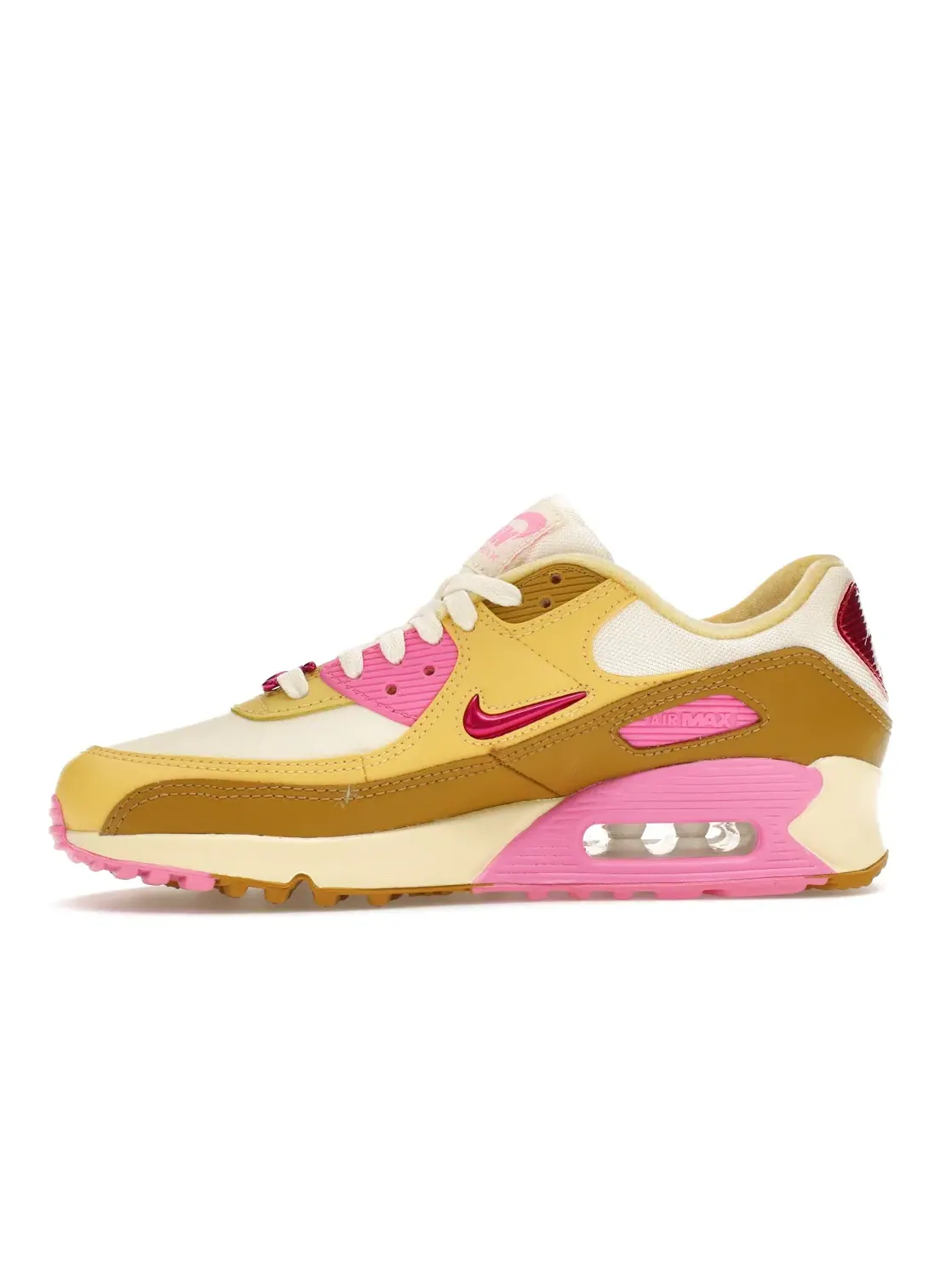 Женские кроссовки Lifestyle Nike Air Max 90 SE — изображение 3 из 4, золотистый//розовый