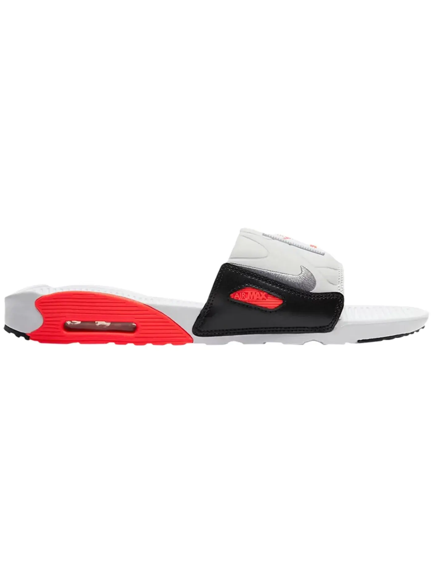 Мужские сандалии-слайды с воздушной подушкой Nike Air Max 90 Slide — изображение 1 из 1, белый//платиновый/серый