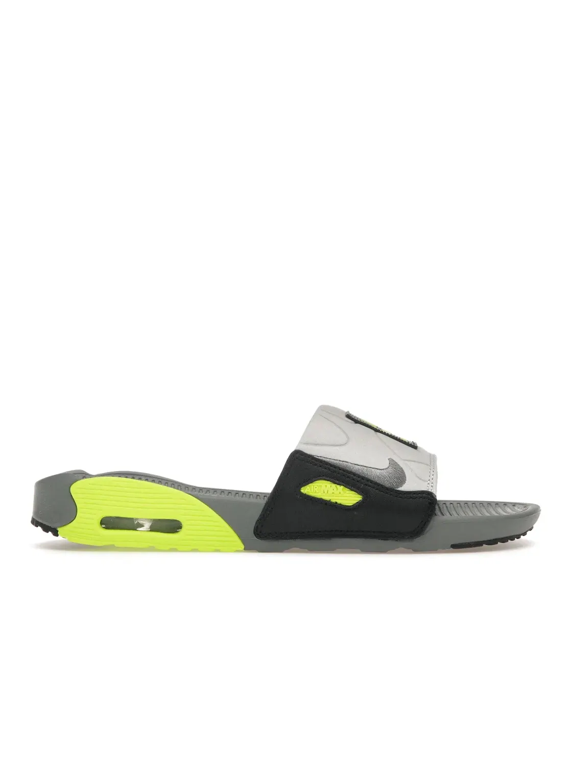 Женские шлепанцы с открытым носком Nike Air Max 90 Slide — изображение 1 из 4, серый/-черный-серый