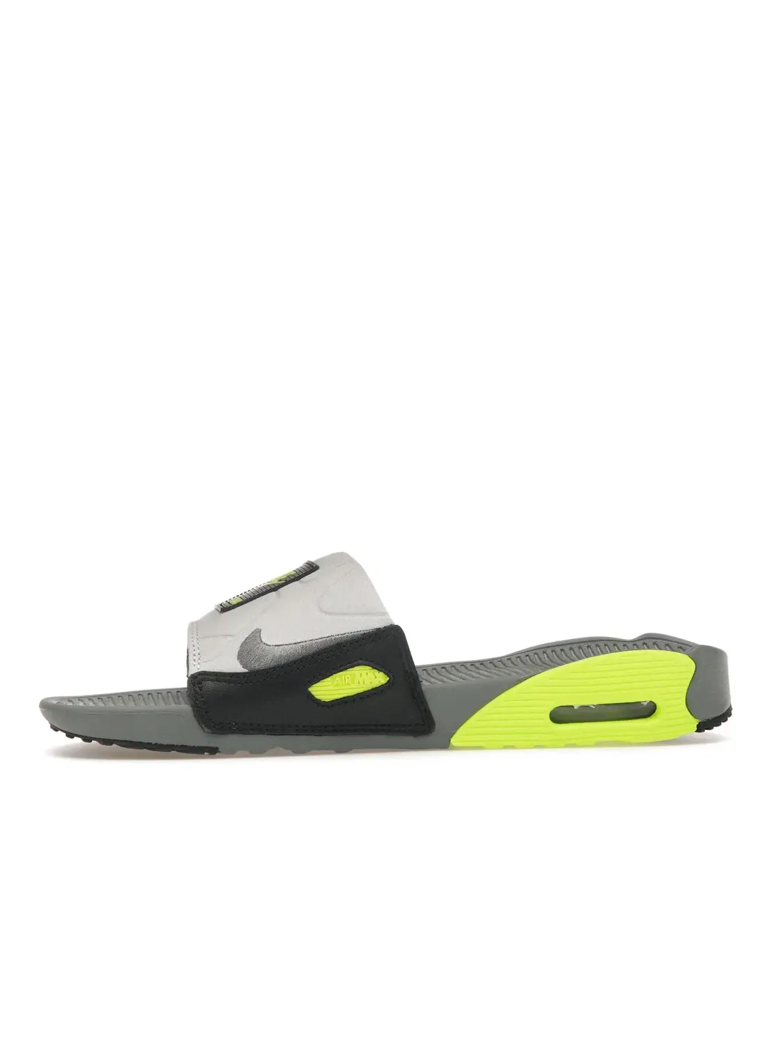 Женские шлепанцы с открытым носком Nike Air Max 90 Slide — изображение 3 из 4, серый/-черный-серый