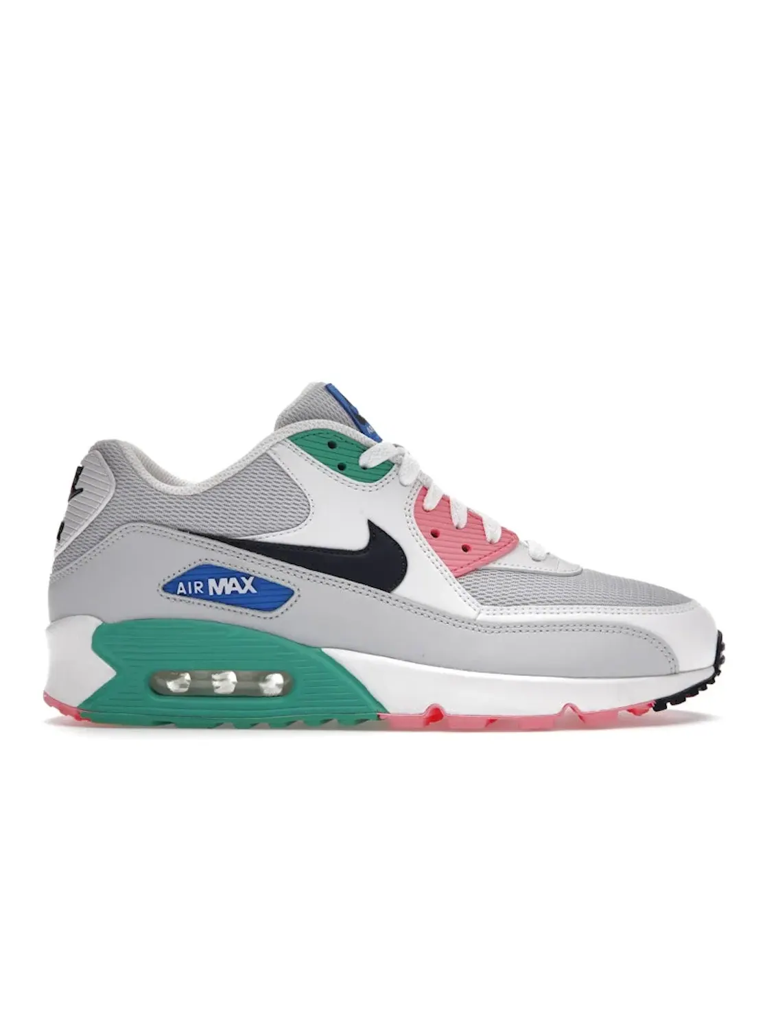 Мужские кроссовки Lifestyle с ярким дизайном Nike Air Max 90 — изображение 1 из 4, белый/-платиновый-синий