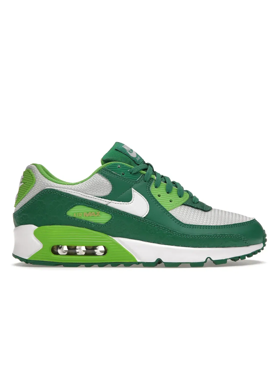 Мужские кроссовки Lifestyle с принтом Nike Air Max 90 Nike — изображение 1 из 4, белый/зеленый-золотистый