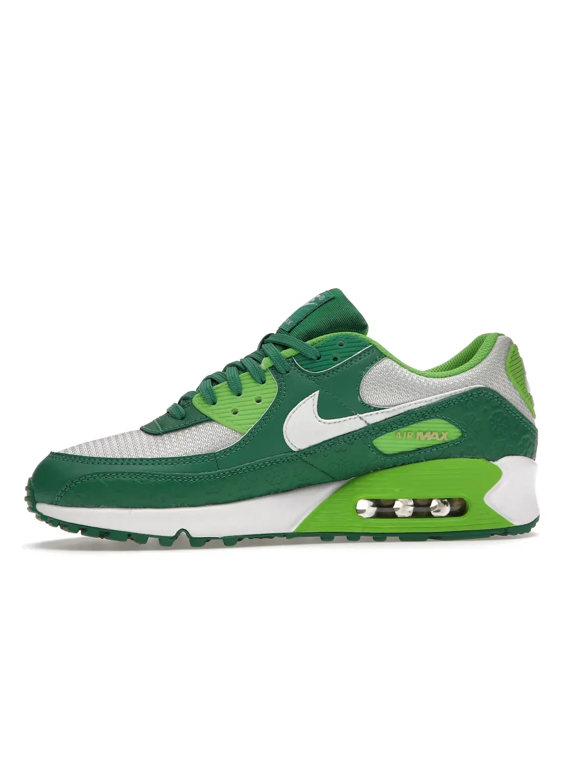 Мужские кроссовки Lifestyle с принтом Nike Air Max 90 Nike — изображение 3 из 4, белый/зеленый-золотистый