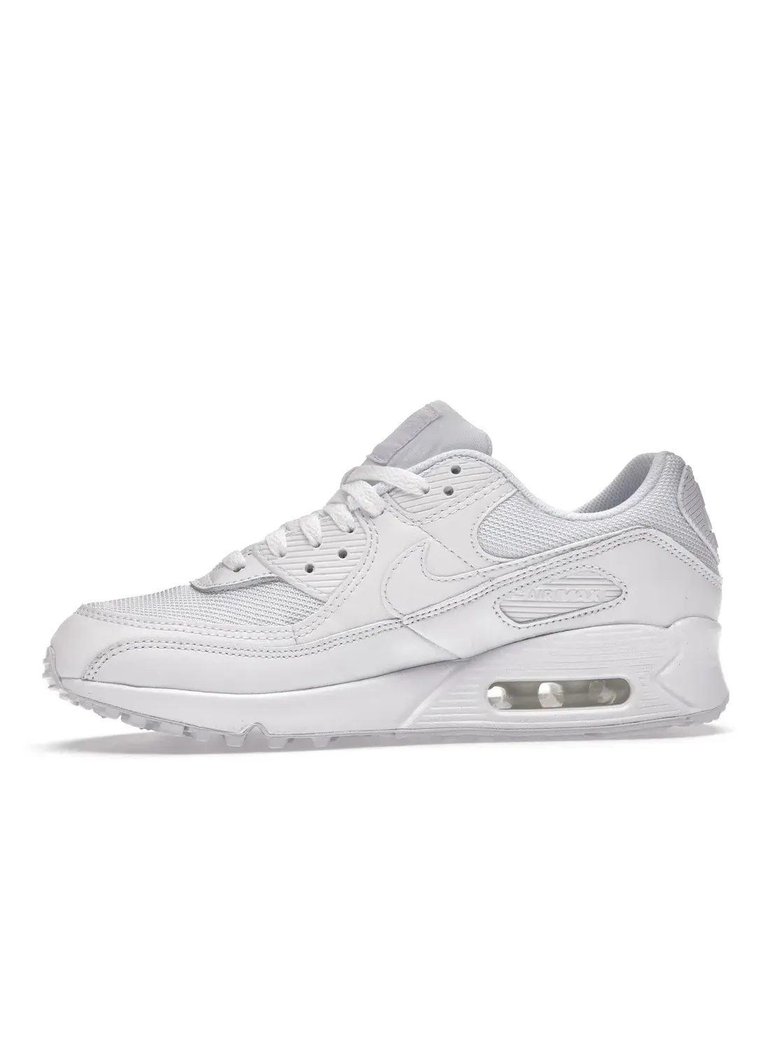 Женские кроссовки с амортизацией Nike Air Max 90 — изображение 3 из 4, белый/белый/серый/белый