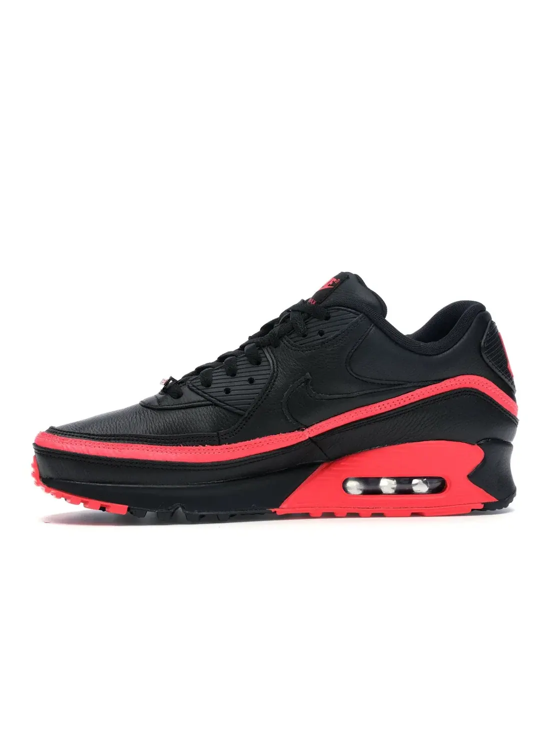 Мужские кроссовки с сеткой и кожей Nike Air Max 90 — изображение 3 из 4, черный/красный