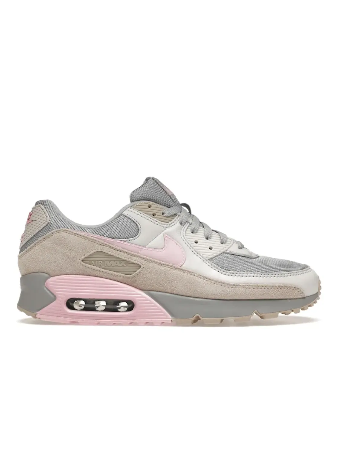 Мужские кроссовки с сетчатым верхом Nike Air Max 90 — изображение 1 из 4, серый/розовый-серый