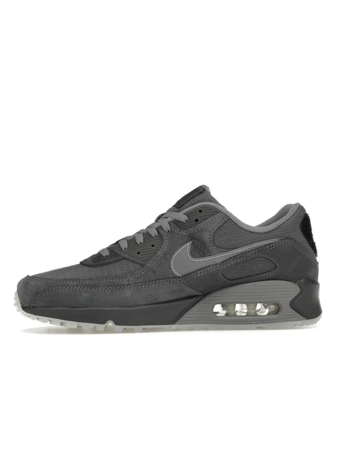 Мужские кроссовки Lifestyle с персонализируемой вставкой Nike Air Max 90 — изображение 3 из 4, светлый серый-черный
