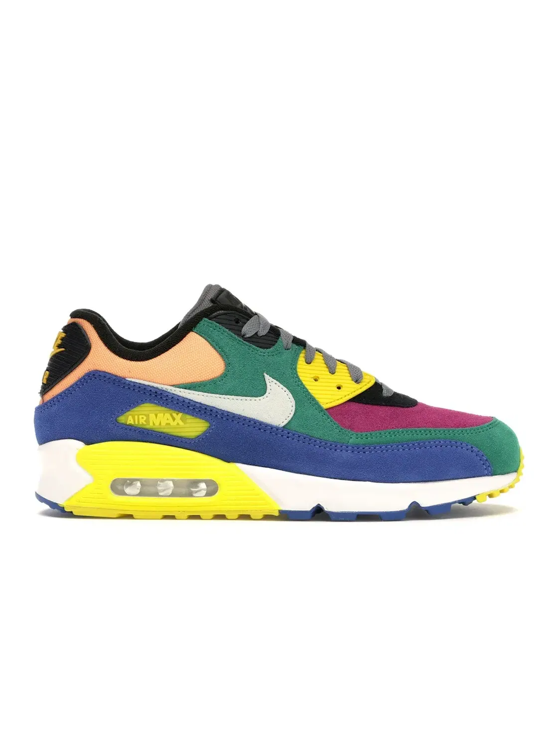 Мужские кроссовки Lifestyle с разноцветным верхом Nike Air Max 90 — изображение 1 из 4, зеленый