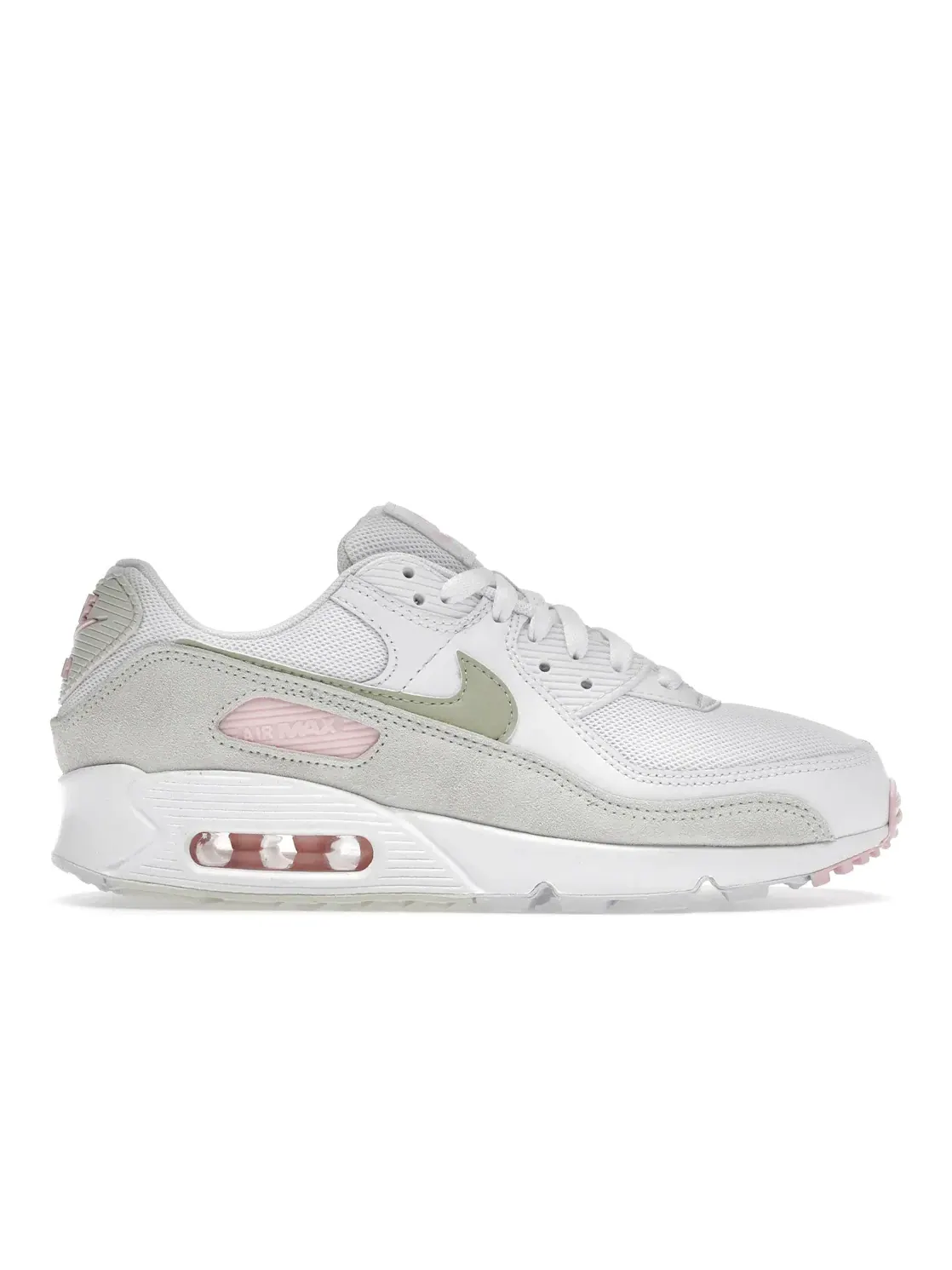 Женские кроссовки с амортизацией Nike Air Max 90 Nike — изображение 1 из 4, белый/оливковый-розовый