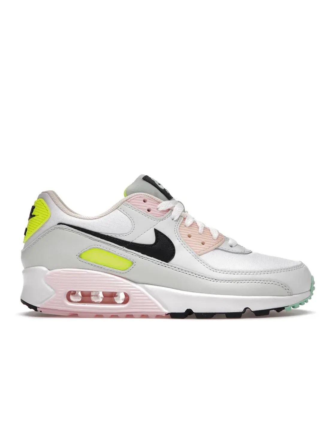 Женские кроссовки Lifestyle с липучками Nike Air Max 90 — изображение 1 из 4, белый//зеленый/черный