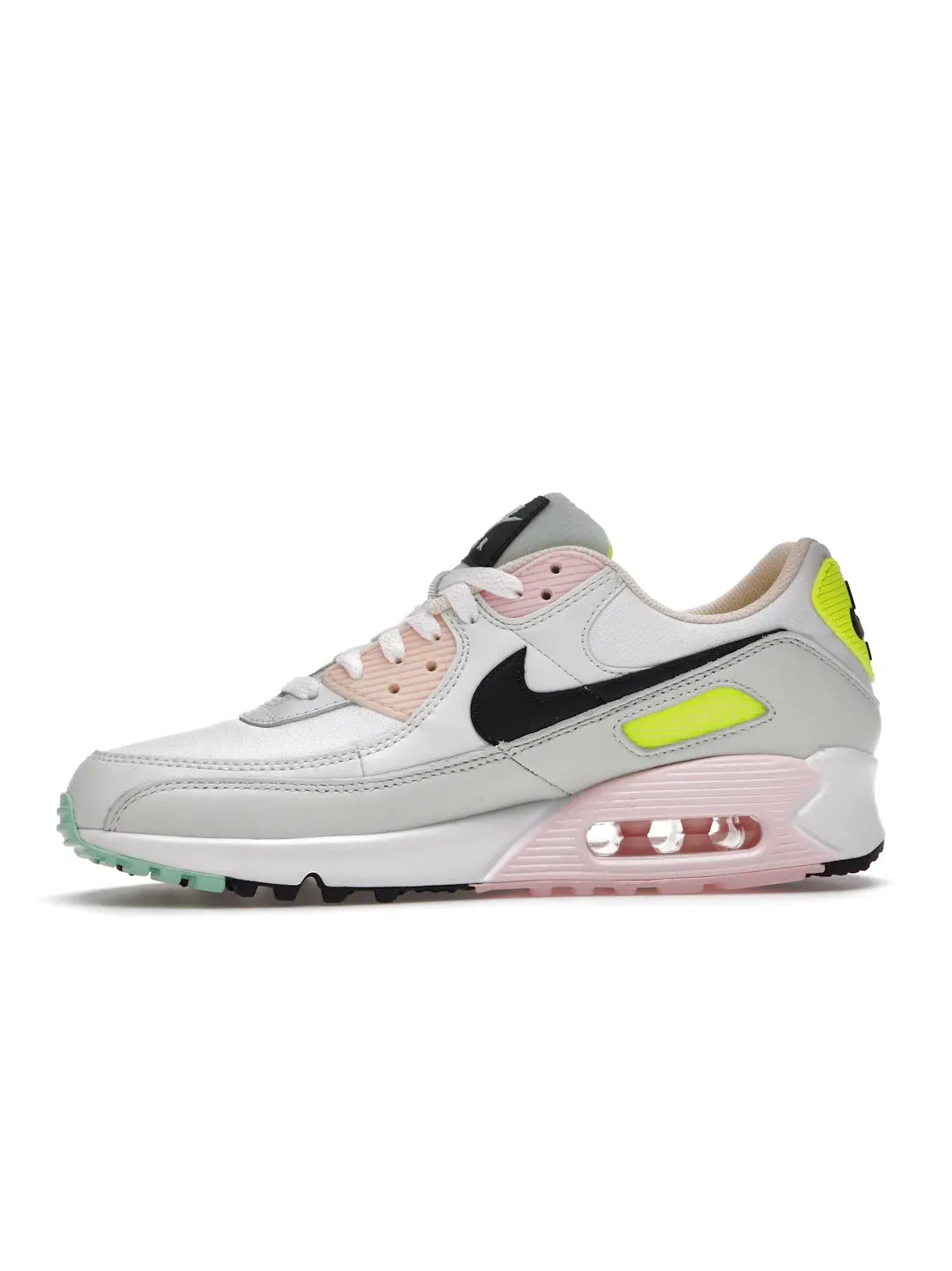 Женские кроссовки Lifestyle с липучками Nike Air Max 90 — изображение 3 из 4, белый//зеленый/черный