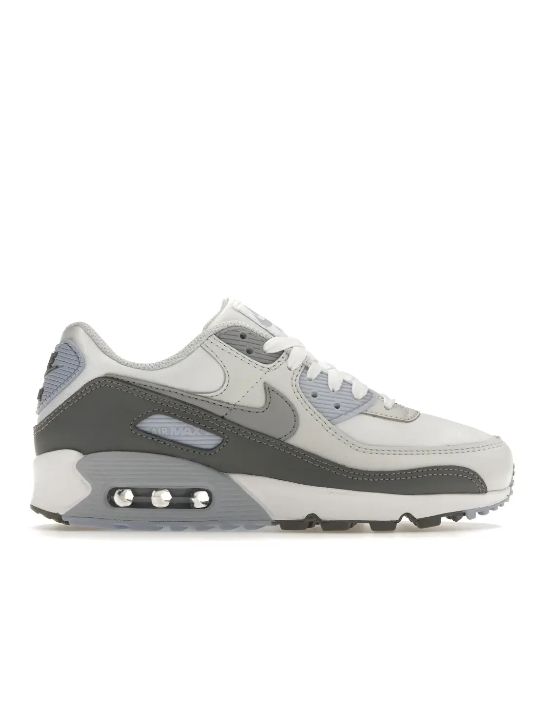 Женские кроссовки Lifestyle с контрастными акцентами Nike Air Max 90 — изображение 1 из 4, белый/серый