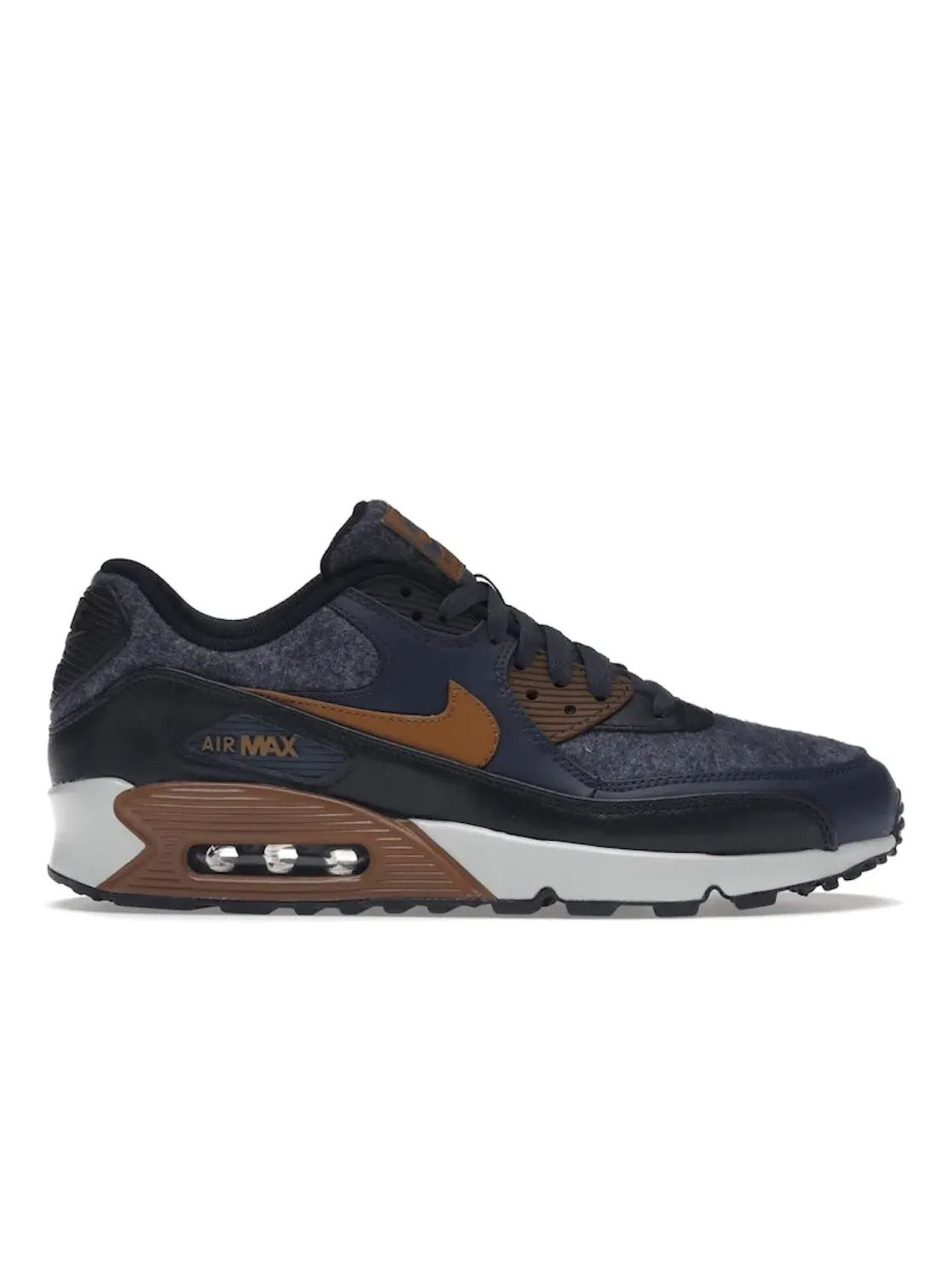 Мужские кроссовки lifestyle с амортизацией Nike Air Max 90 Wool — изображение 1 из 4, синий/коричневый-темный