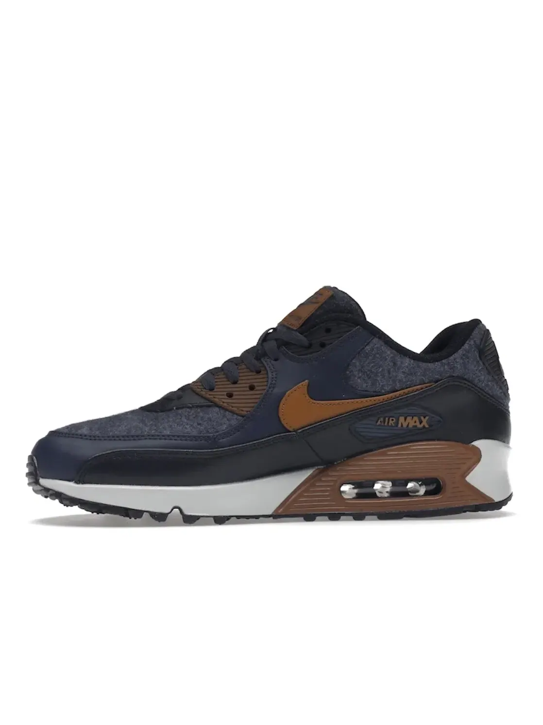 Мужские кроссовки lifestyle с амортизацией Nike Air Max 90 Wool — изображение 3 из 4, синий/коричневый-темный