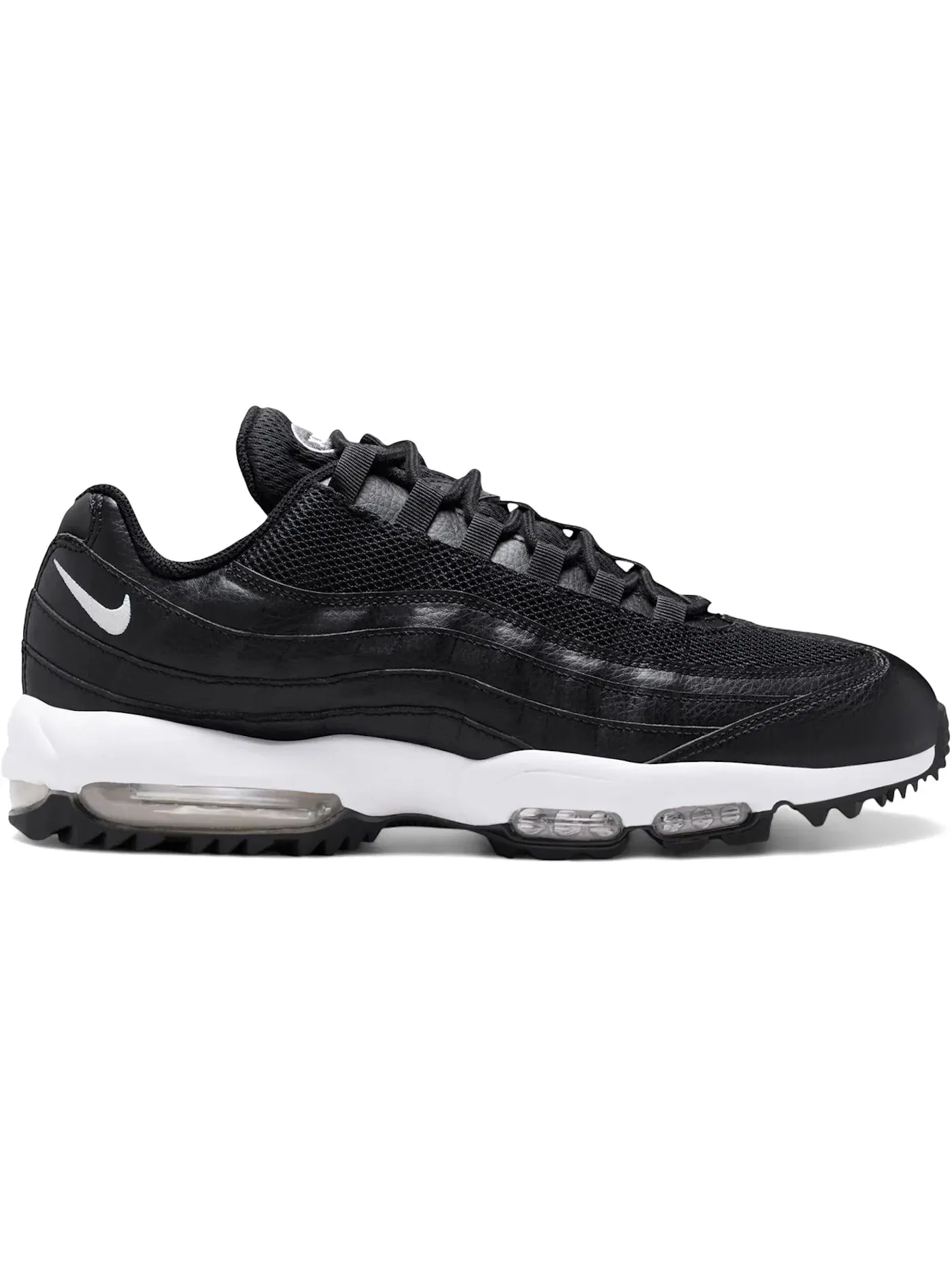 Мужские гольф-туфли с шипами Nike Air Max 95 Golf — изображение 1 из 1, черный/белый/черный