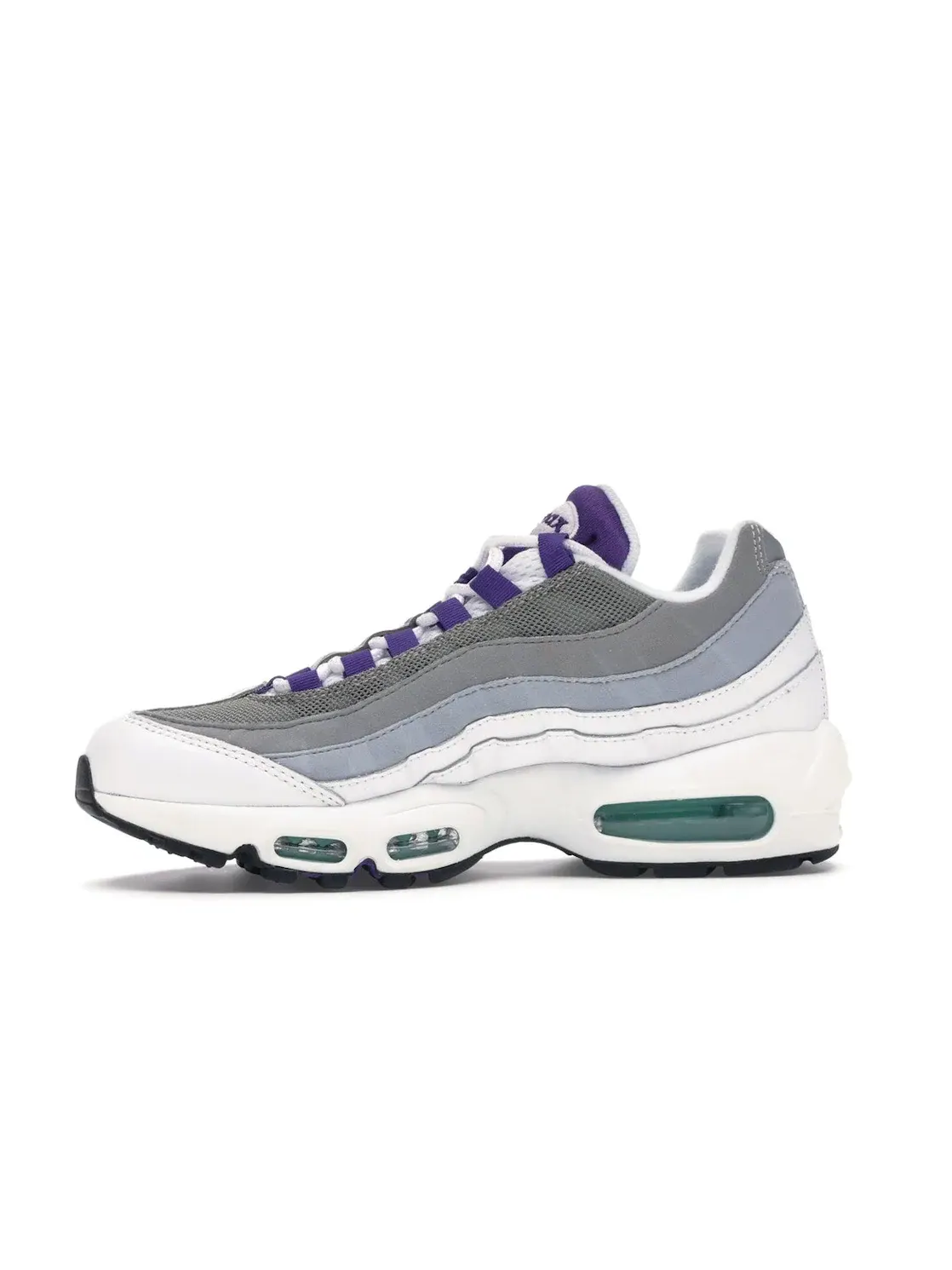 Женские кроссовки Lifestyle с обновленным дизайном Nike Air Max 95 Nike — изображение 3 из 4, белый/фиолетовый-зеленый