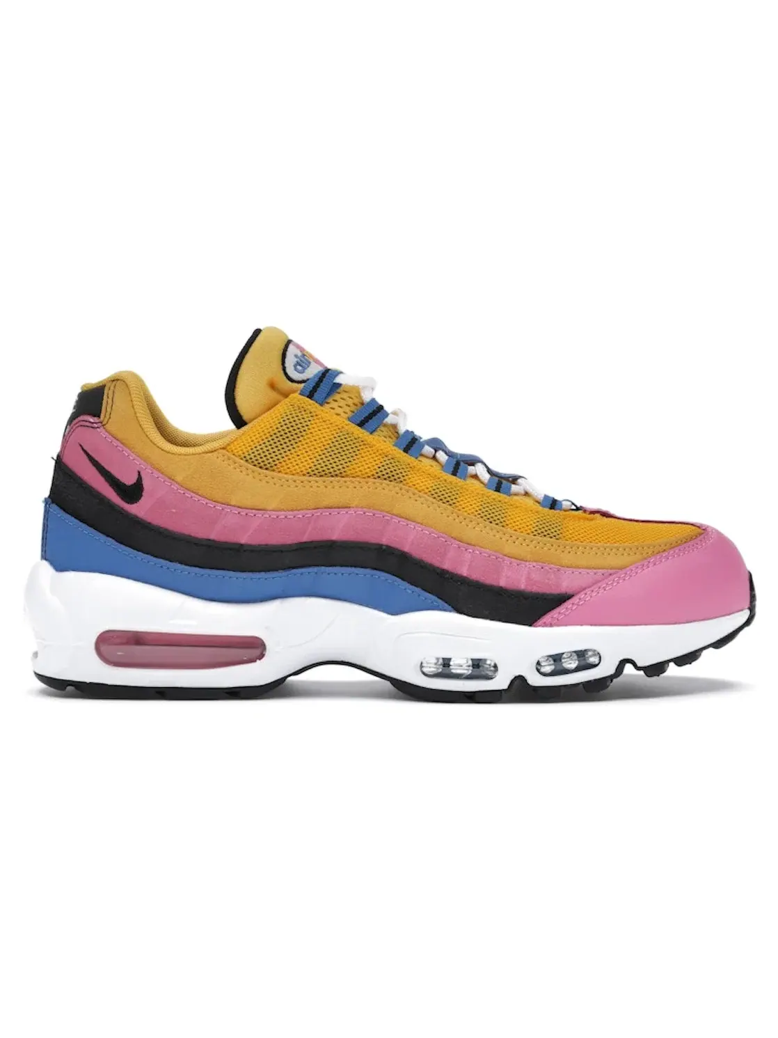 Мужские кроссовки с мультиколорным замшевым верхом Nike Air Max 95 — изображение 1 из 4, желтый/синий-розовый