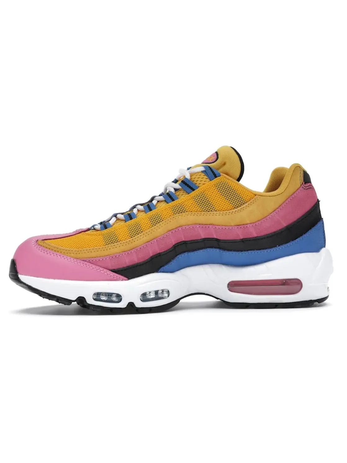 Мужские кроссовки с мультиколорным замшевым верхом Nike Air Max 95 — изображение 3 из 4, желтый/синий-розовый