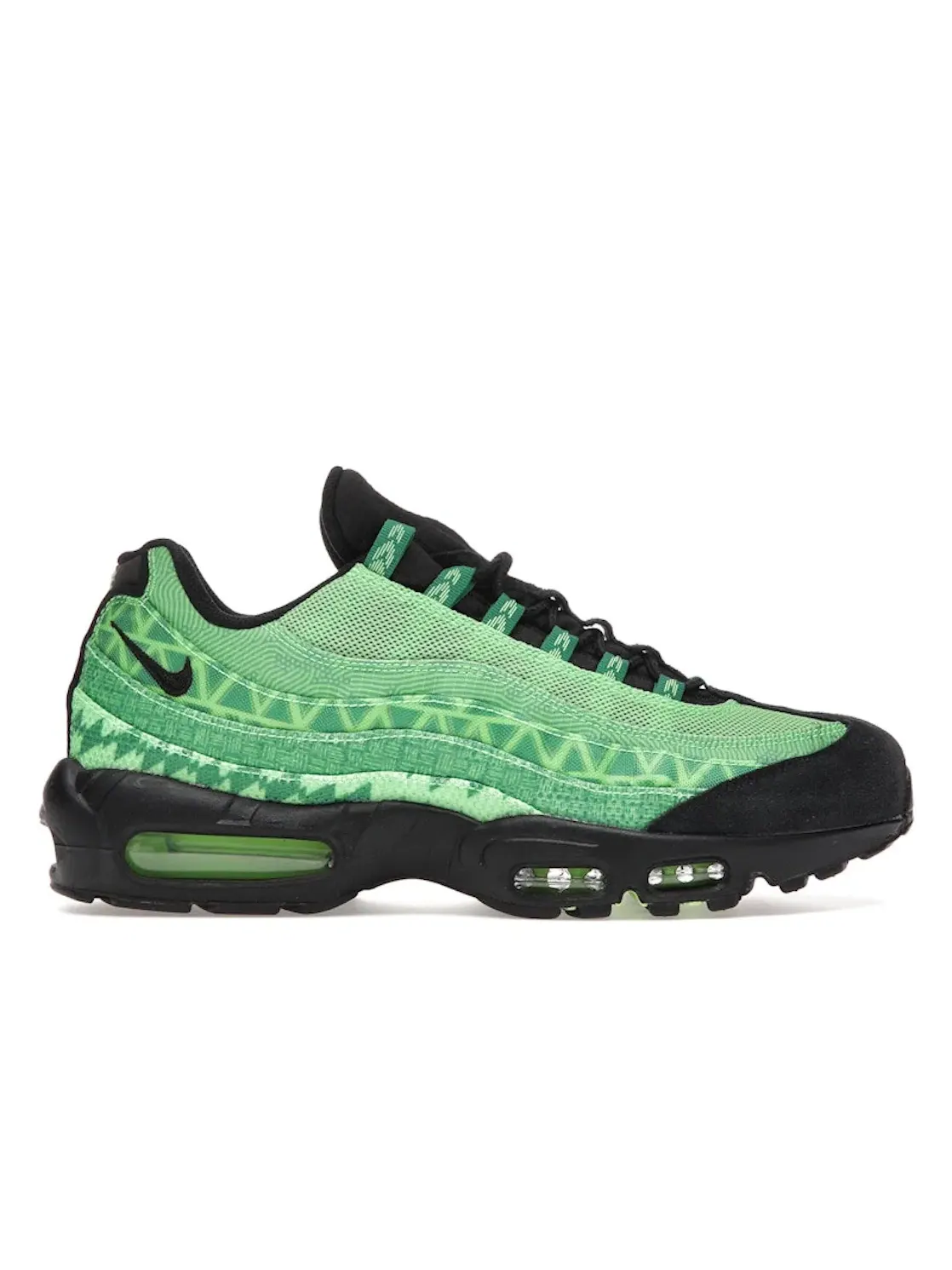 Мужские кроссовки Lifestyle с многоцветным дизайном Nike Air Max 95 Naija Nike — изображение 1 из 4, зеленый/черный--белый