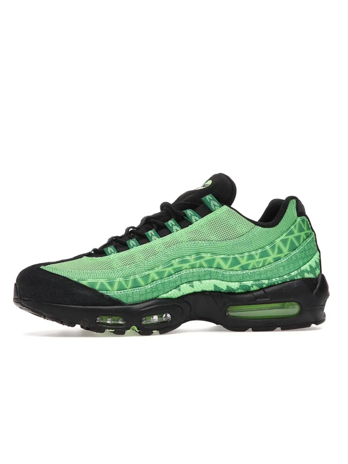 Мужские кроссовки Lifestyle с многоцветным дизайном Nike Air Max 95 Naija Nike — изображение 3 из 4, зеленый/черный--белый