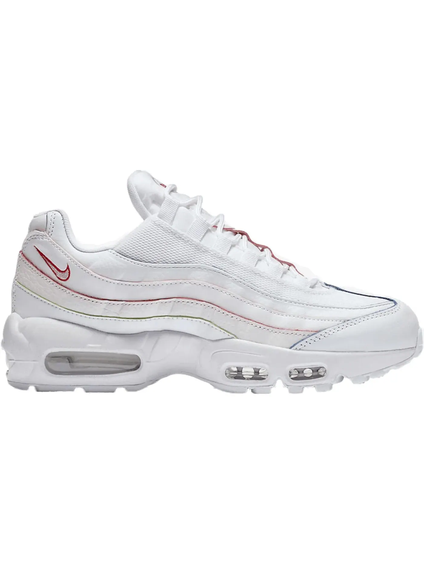 Женские кроссовки с радужной окантовкой Nike Air Max 95 — изображение 1 из 1, белый/белый-белый