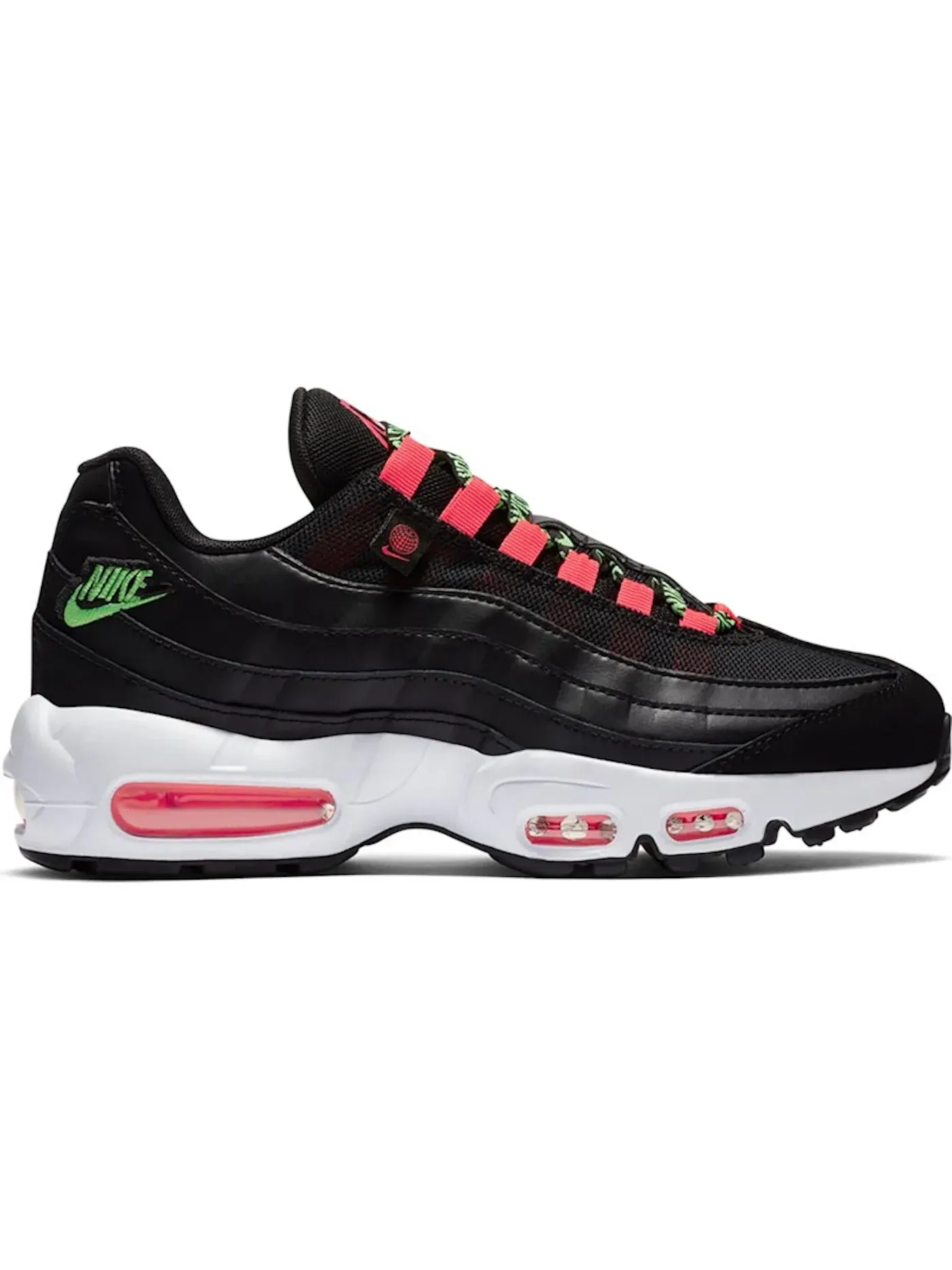 Женские кроссовки с технологией Air Max Nike Air Max 95 — изображение 1 из 1, черный/зеленый--белый