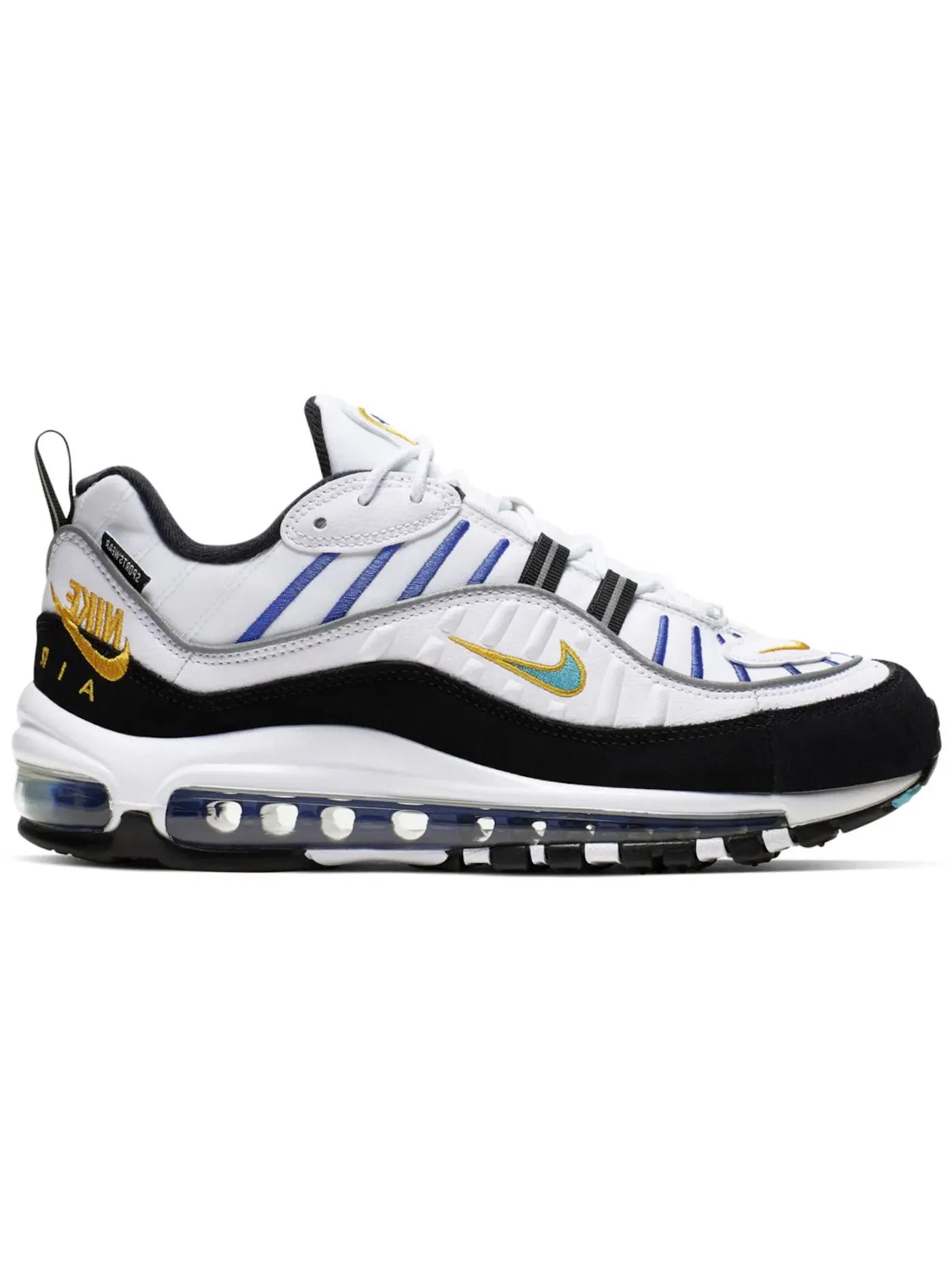 Женские кроссовки Lifestyle Nike Air Max 98 Premium — изображение 1 из 1, белый/черный/синий