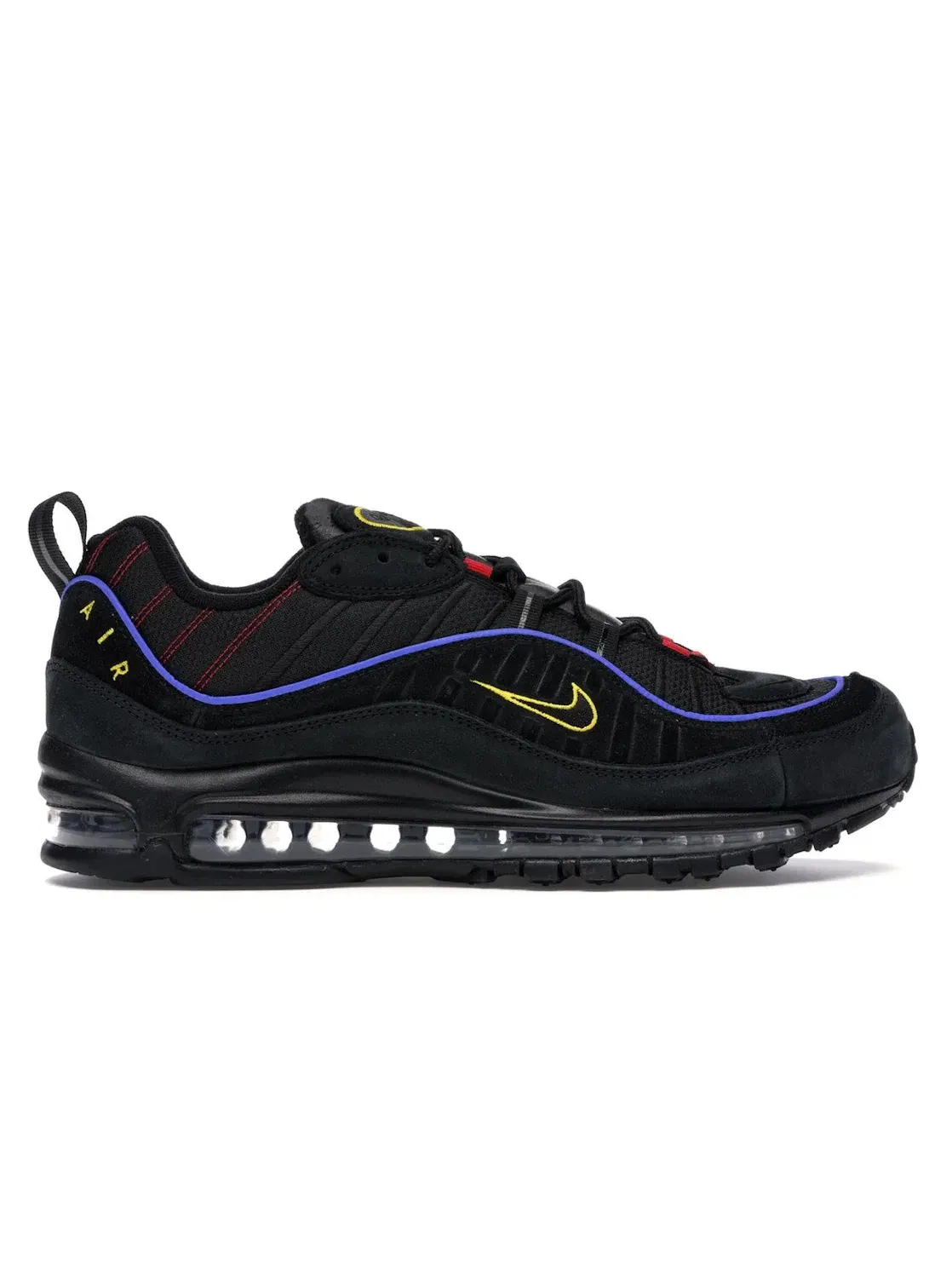 Мужские кроссовки Lifestyle Black/Amarillo-University Red Nike Air Max 98 — изображение 1 из 4, черный/-красный