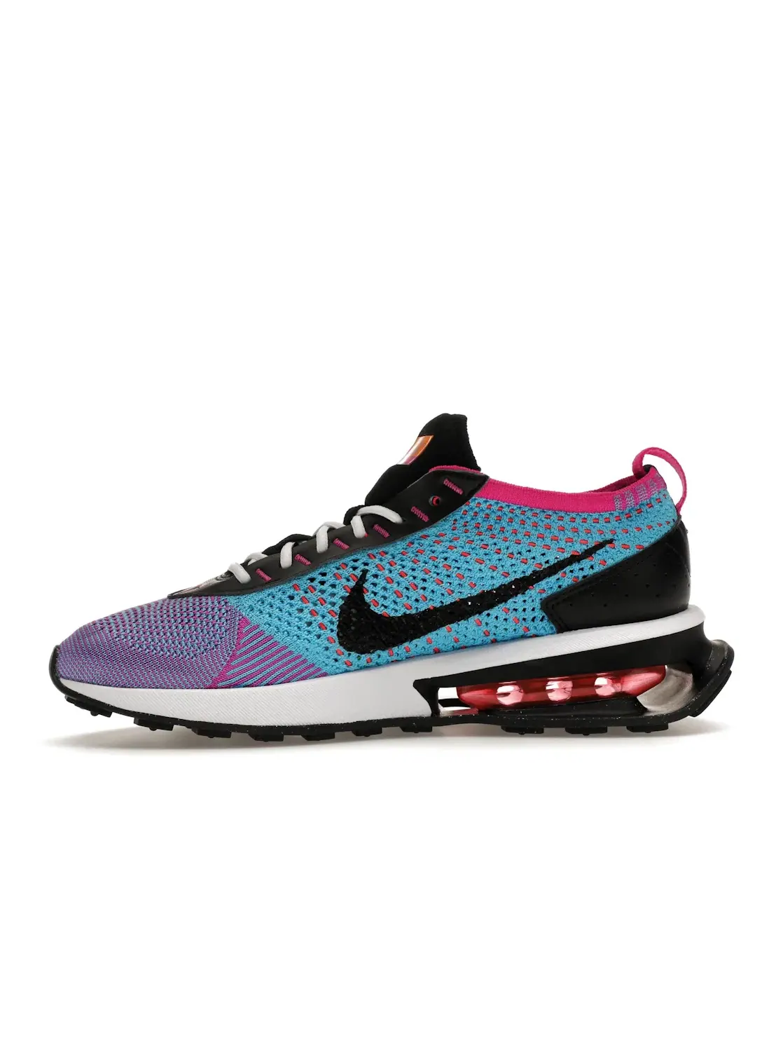 Женские кроссовки Lifestyle с сетчатым верхом Nike Air Max Flyknit Racer Nike — изображение 3 из 4, черный/синий/оранжевый