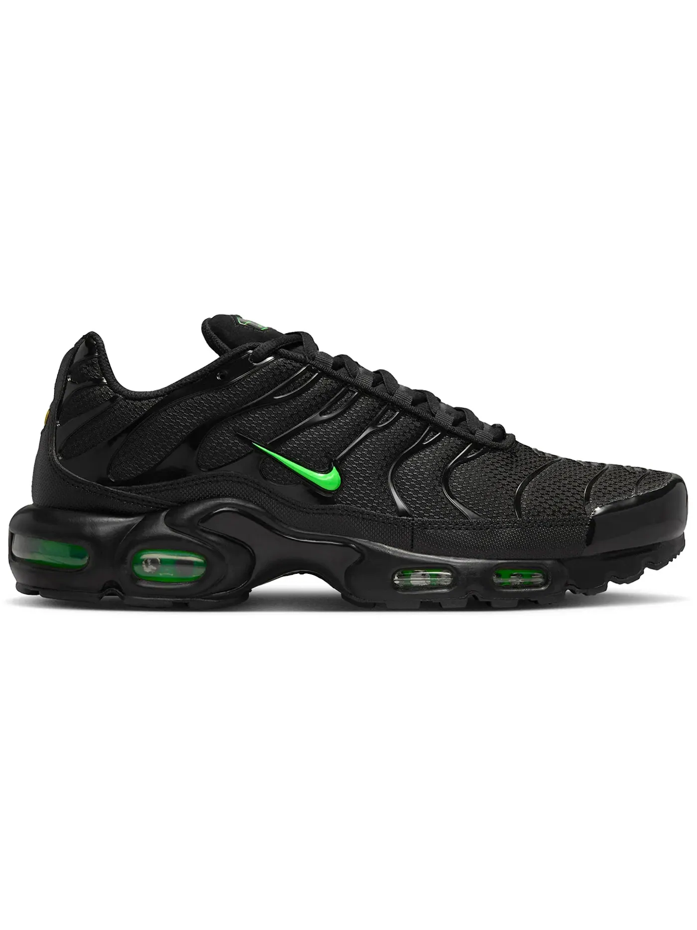 Мужские кроссовки с амортизацией Nike Air Max Plus — изображение 1 из 1, черный/черный/зеленый