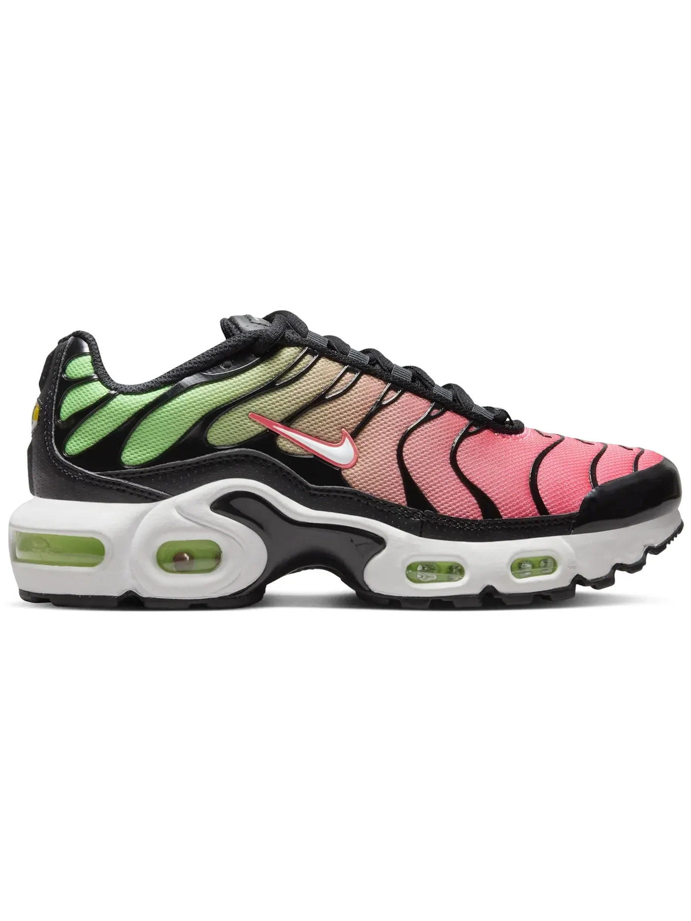 Детские кроссовки Lifestyle с амортизацией Nike Air Max Plus — изображение 1 из 1, черный/зеленый//белый