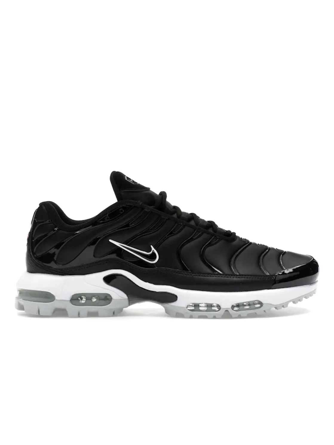 Мужские кроссовки для гольфа с кожаным верхом Nike Air Max Plus Golf — изображение 1 из 4, черный/белый/золотистый