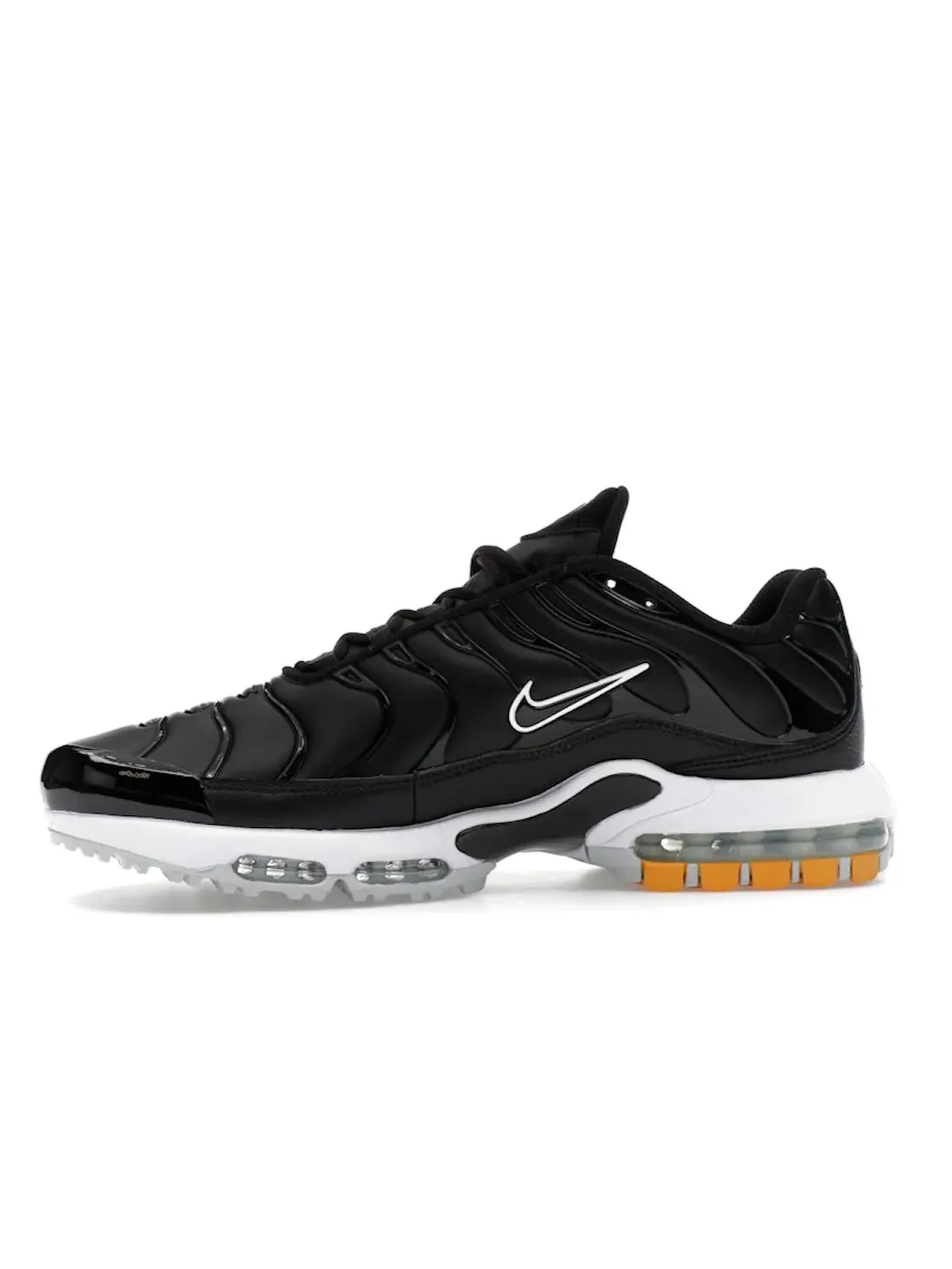 Мужские кроссовки для гольфа с кожаным верхом Nike Air Max Plus Golf — изображение 3 из 4, черный/белый/золотистый