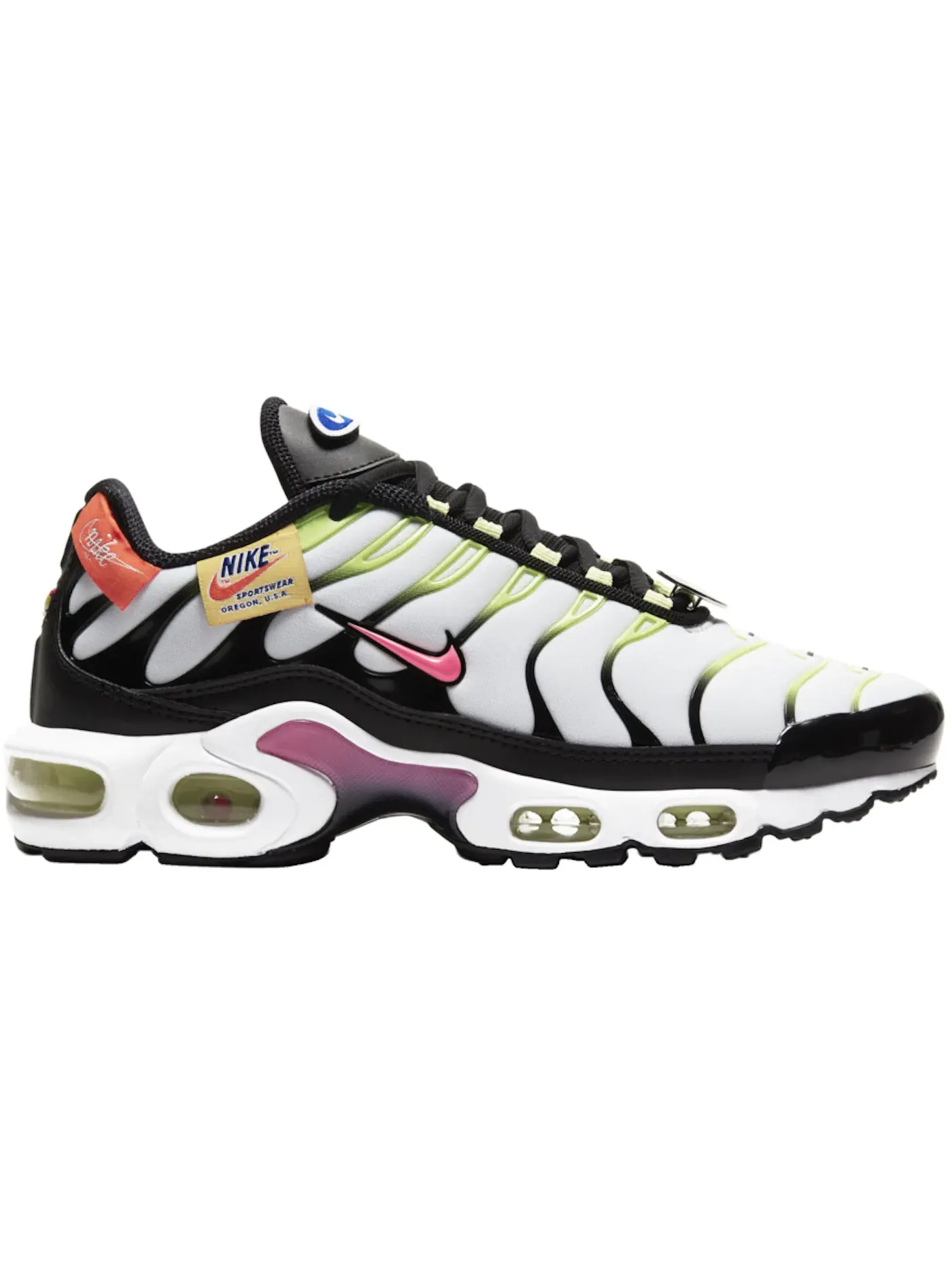 Женские кроссовки с принтом Nike Air Max Plus Nike — изображение 1 из 1, белый/розовый-черный