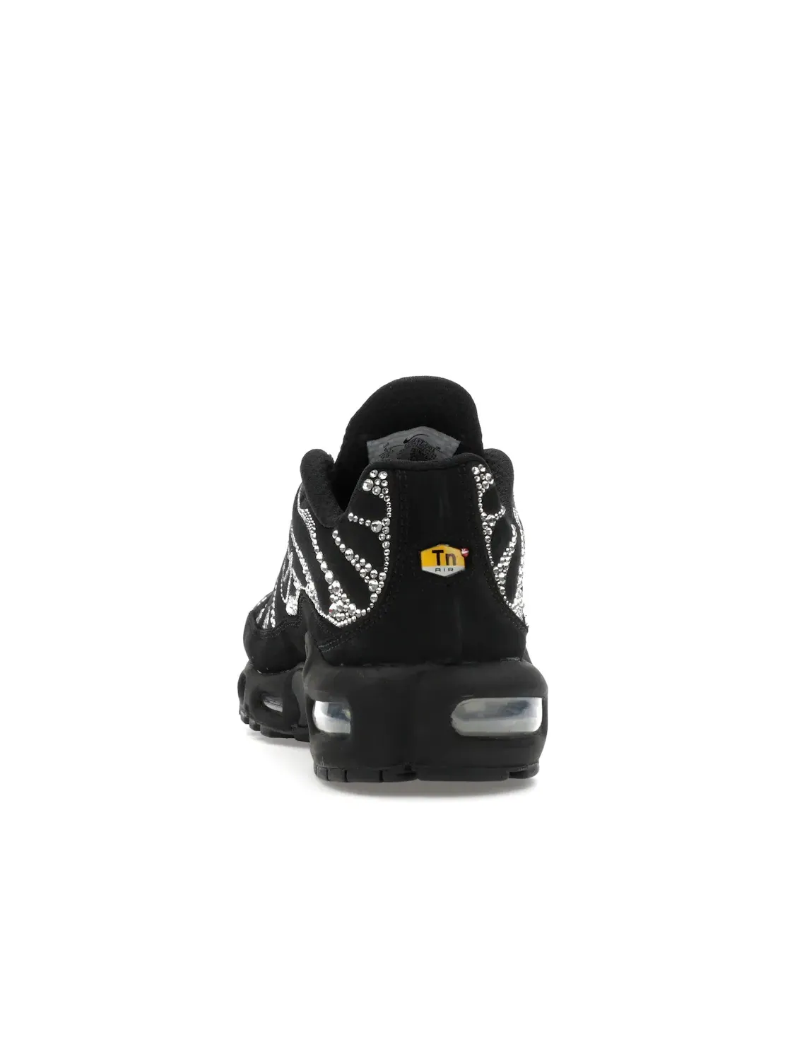 Женские кроссовки с кристаллами Swarovski Nike Air Max Plus — изображение 4 из 4, черный/белый/черный