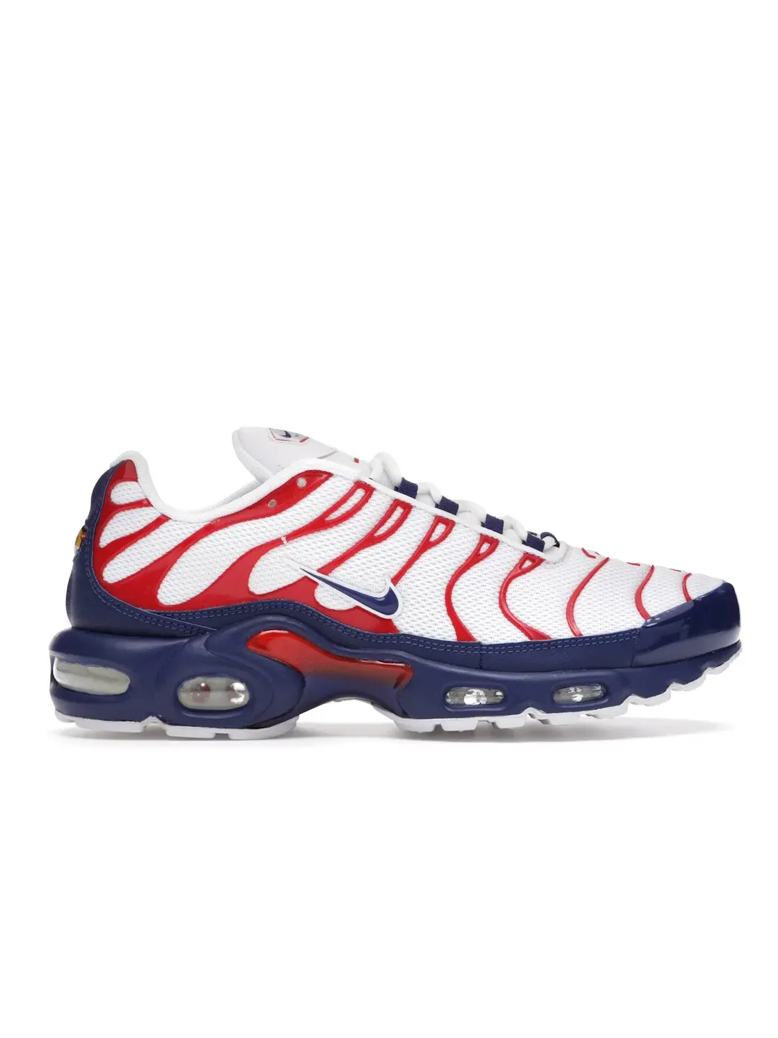 Мужские кроссовки с дизайном USA White Red Nike Air Max Plus — изображение 1 из 4, белый/глубокий/красный