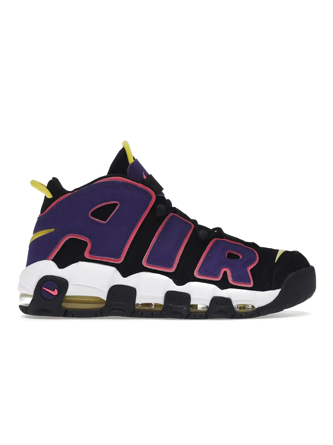 Мужские кроссовки из нубука с принтом Nike Air More Uptempo 96 — изображение 1 из 4, черный/мульти-фиолетовый