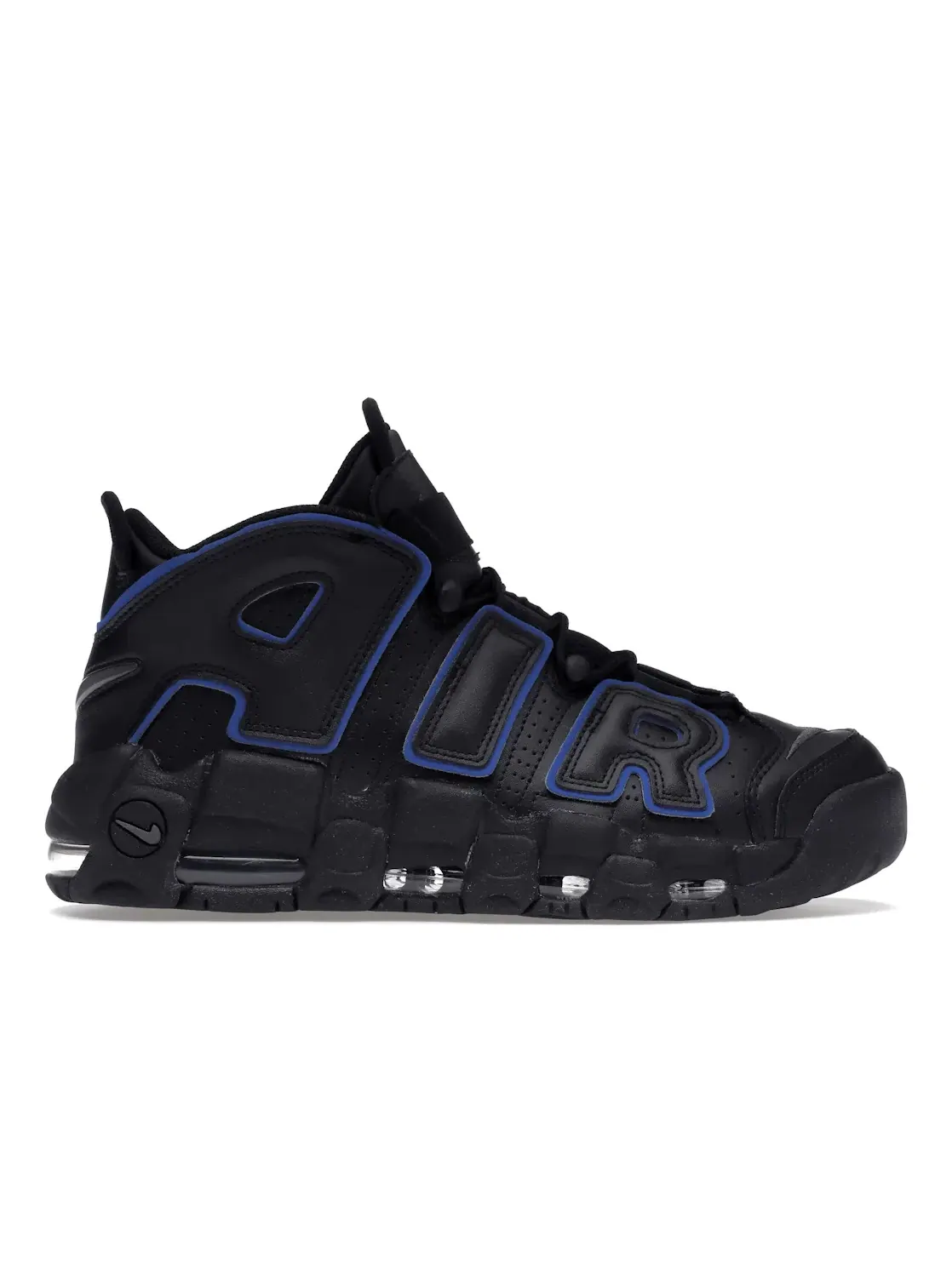 Мужские кроссовки высокий из натуральной кожи Nike Air More Uptempo 96 — изображение 1 из 4, черный//серый