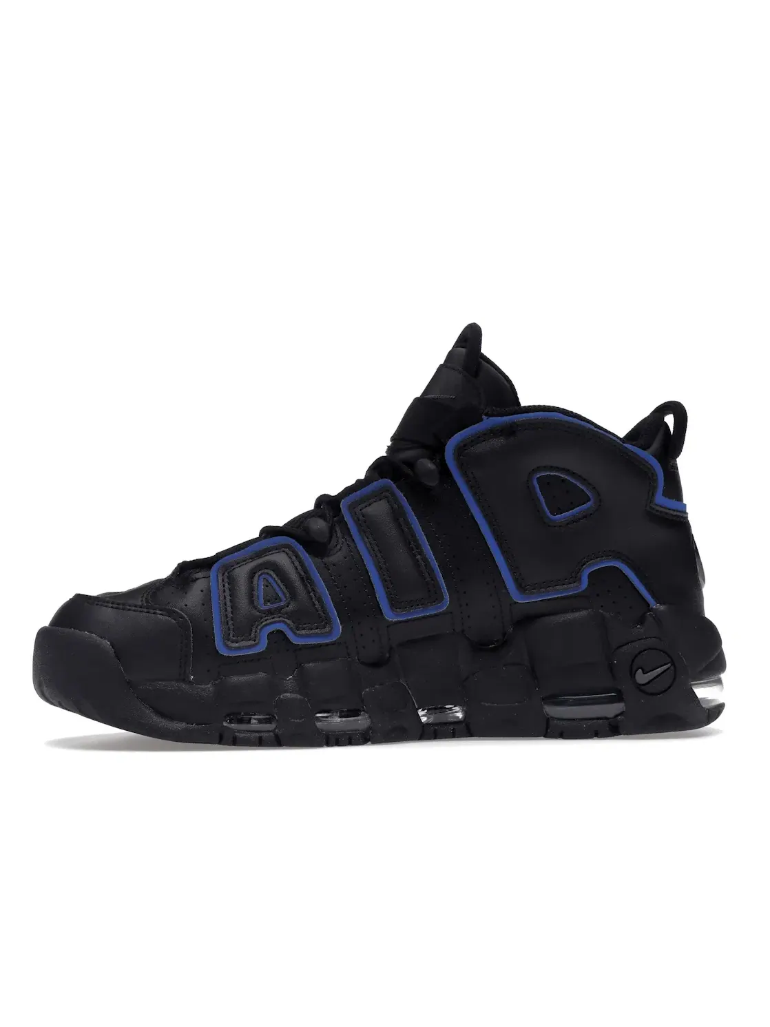 Мужские кроссовки высокий из натуральной кожи Nike Air More Uptempo 96 — изображение 3 из 4, черный//серый