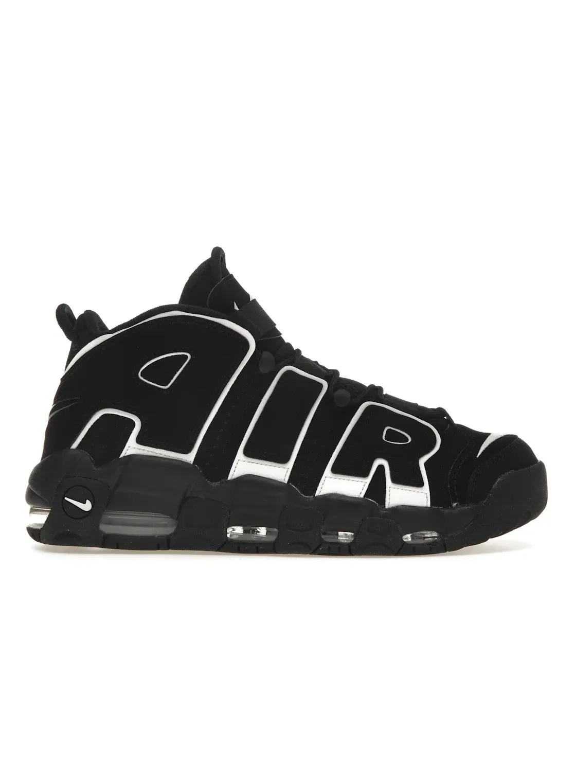 Мужские кроссовки с замшевым верхом Nike Air More Uptempo 96 — изображение 1 из 4, черный/черный/белый