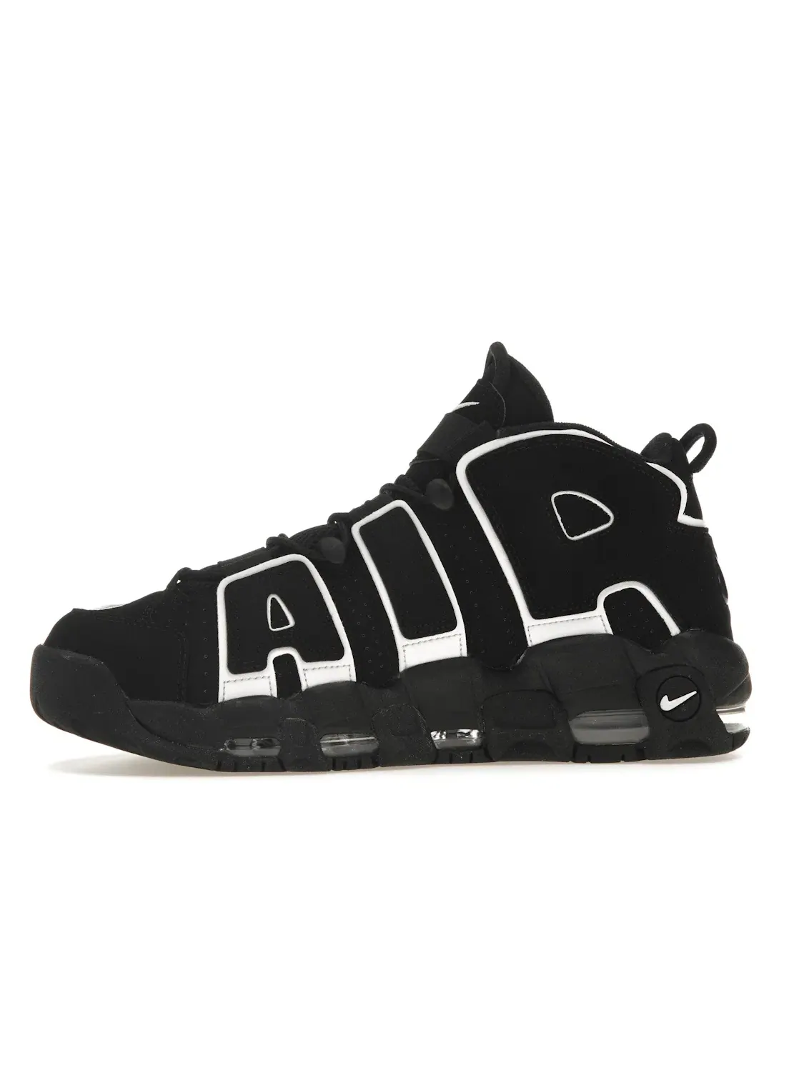 Мужские кроссовки с замшевым верхом Nike Air More Uptempo 96 — изображение 3 из 4, черный/черный/белый