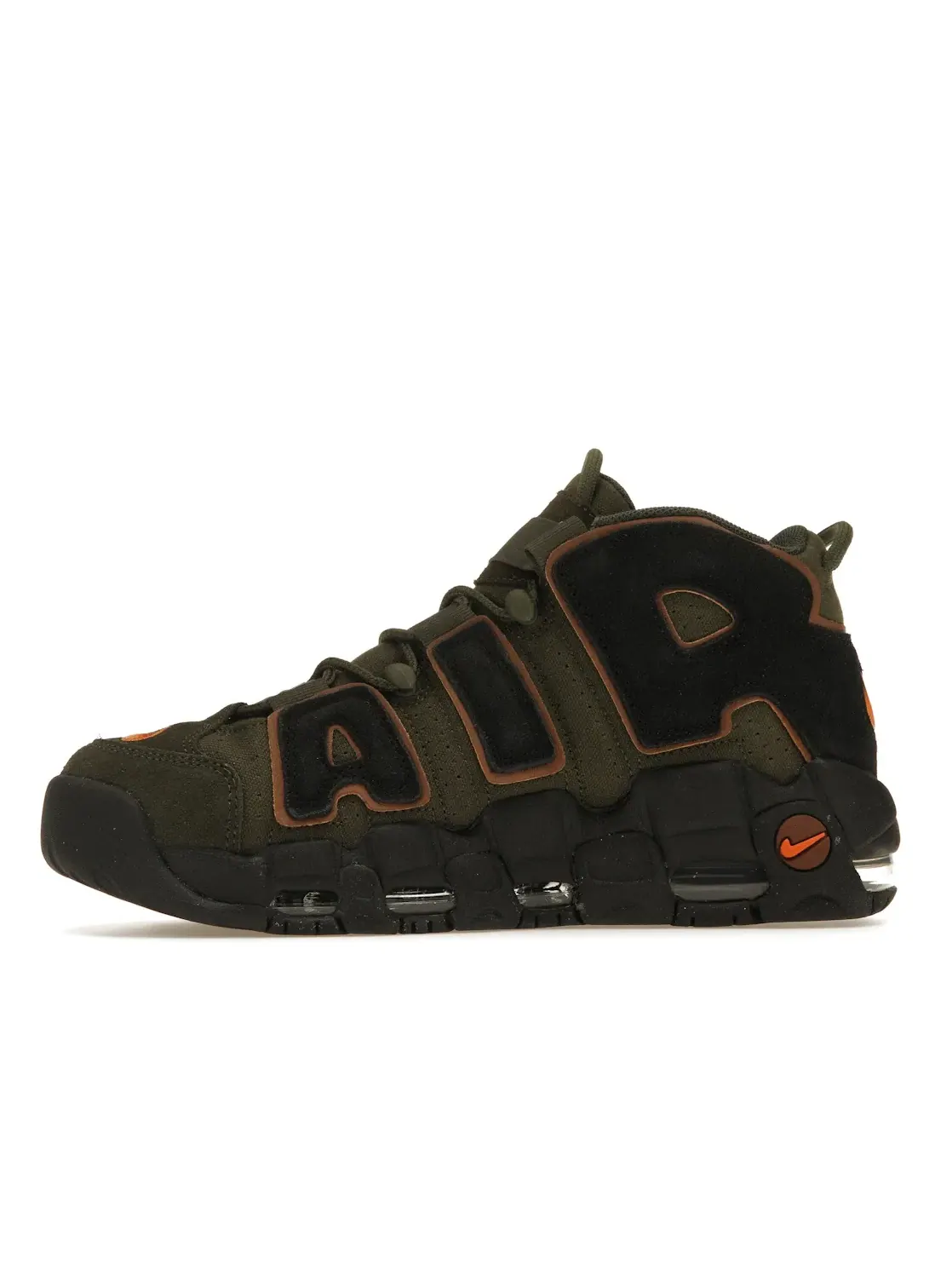 Мужские кроссовки Lifestyle Nike Air More Uptempo 96 — изображение 3 из 4, хаки/черный--оранжевый