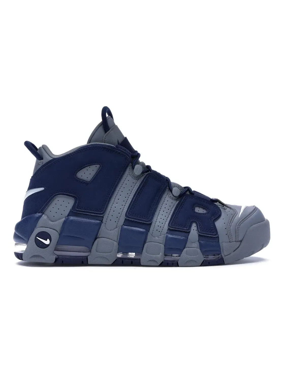 Мужские кроссовки с полноразмерной амортизацией Air Nike Air More Uptempo Nike — изображение 1 из 4, серый/белый-темно-синий