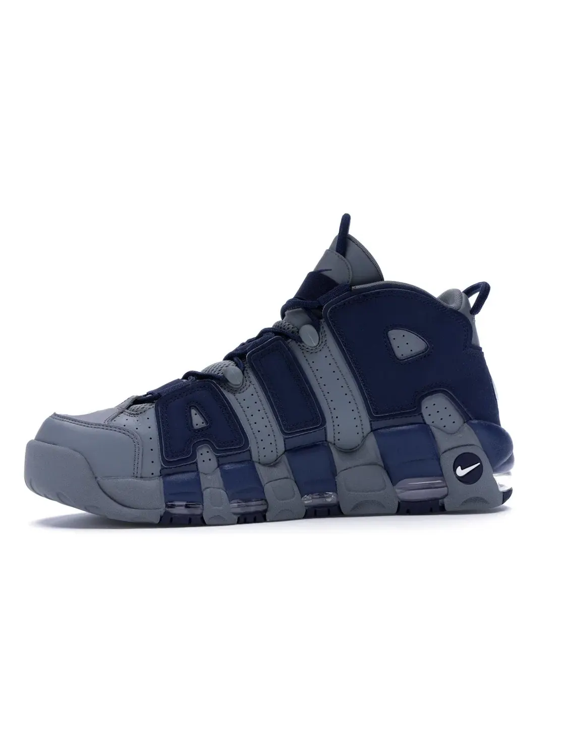 Мужские кроссовки с полноразмерной амортизацией Air Nike Air More Uptempo Nike — изображение 3 из 4, серый/белый-темно-синий
