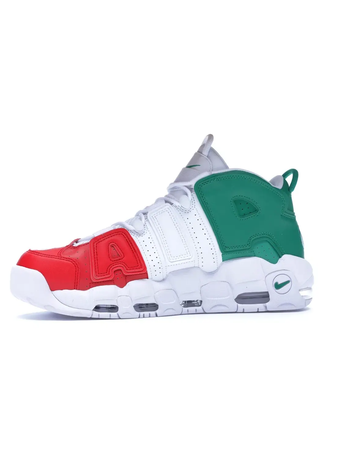 Мужские кроссовки Lifestyle с принтом Nike Air More Uptempo 96 Nike — изображение 3 из 4, красный/белый-зеленый