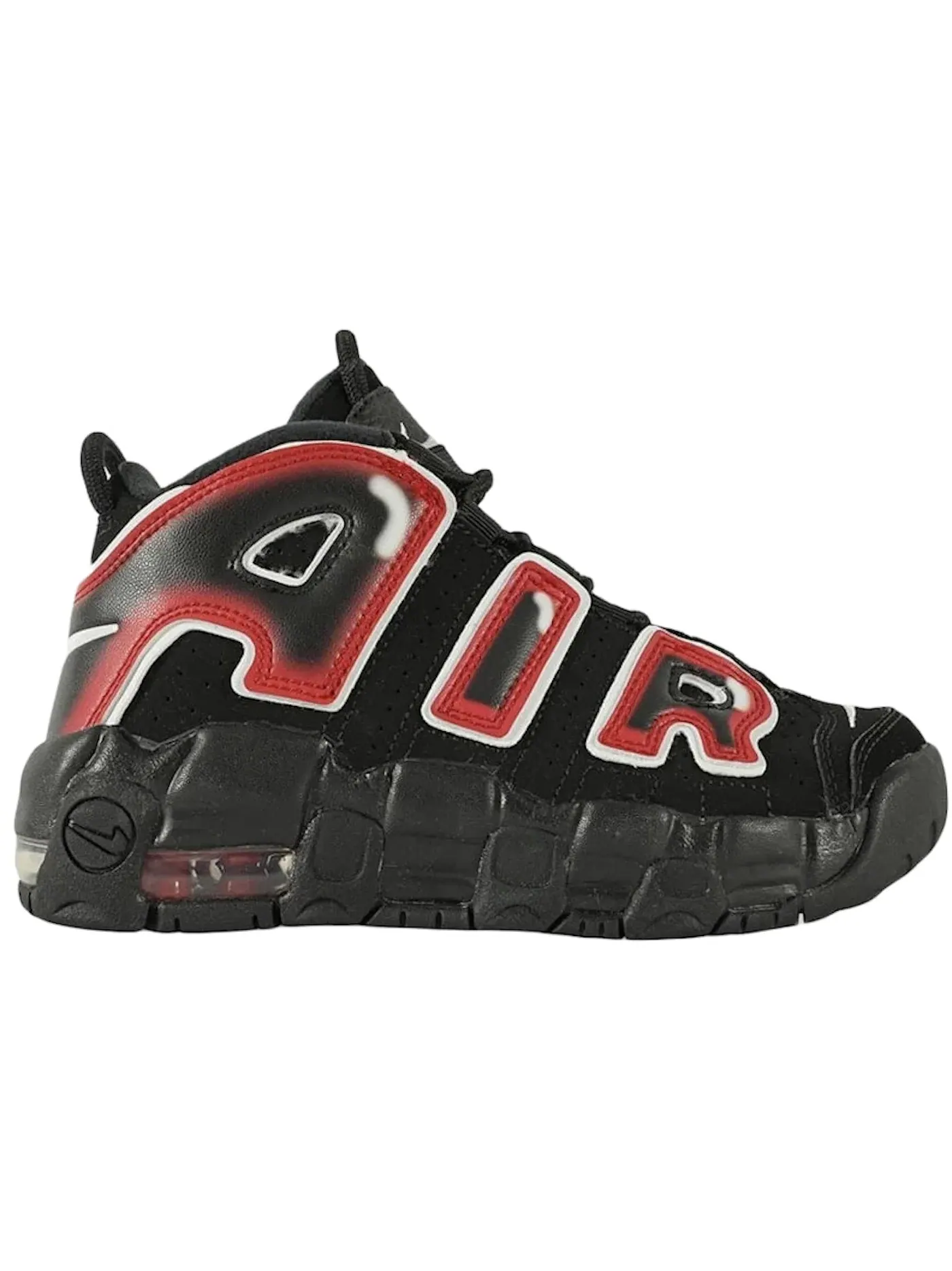 Детские Кроссовки Nike Air More Uptempo 96 Spray Paint (PS) — изображение 1 из 1, черный/белый